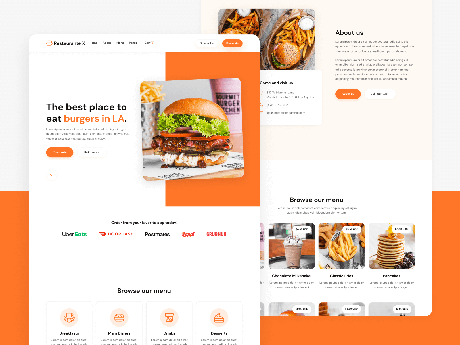 Template de Restaurante para Webflow
