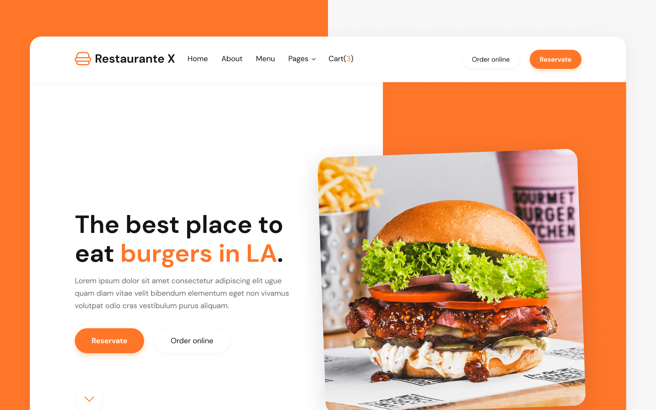 Plantilla de Restaurante de Comida Rápida para Webflow