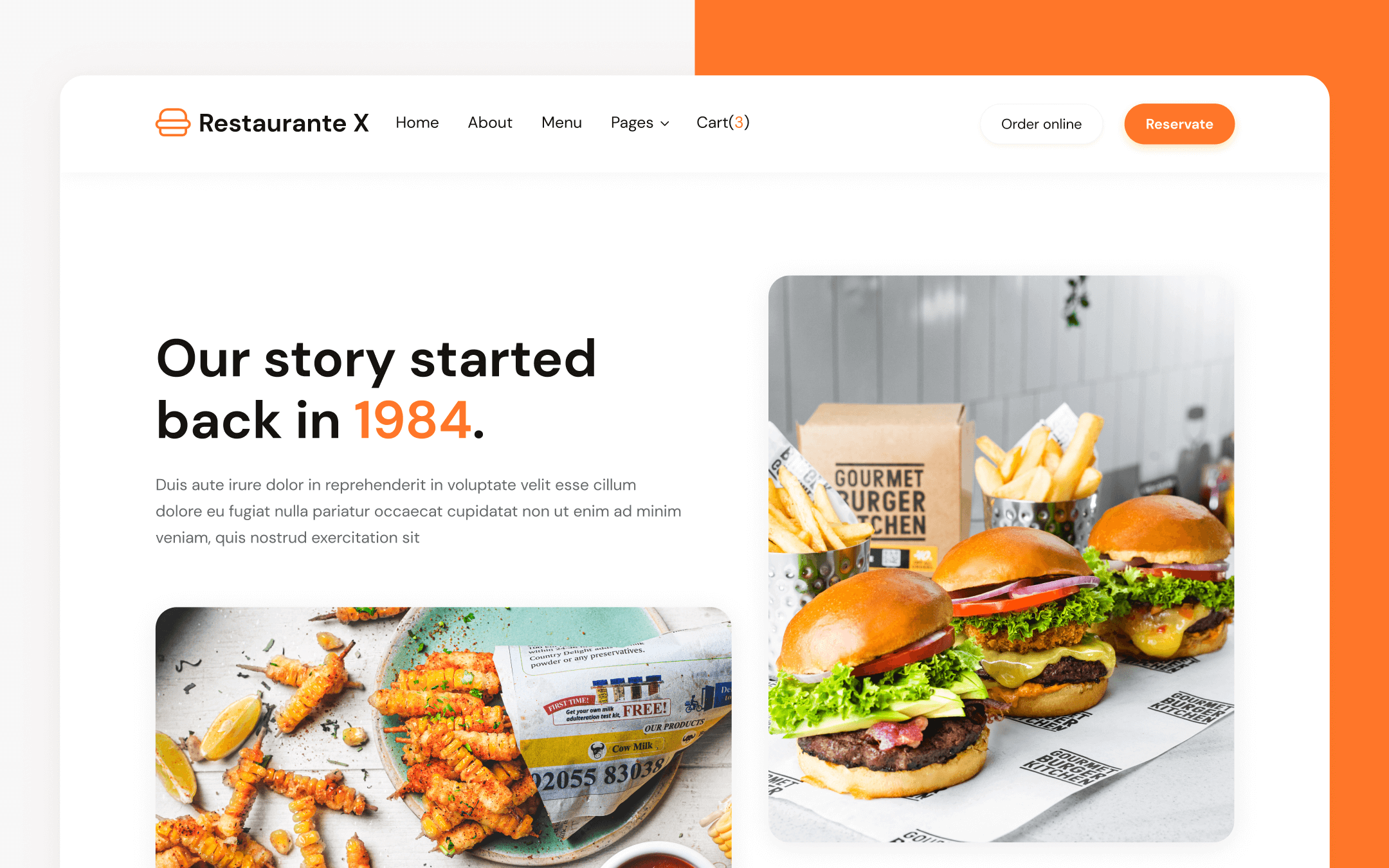 Restaurante X Template para Webflow