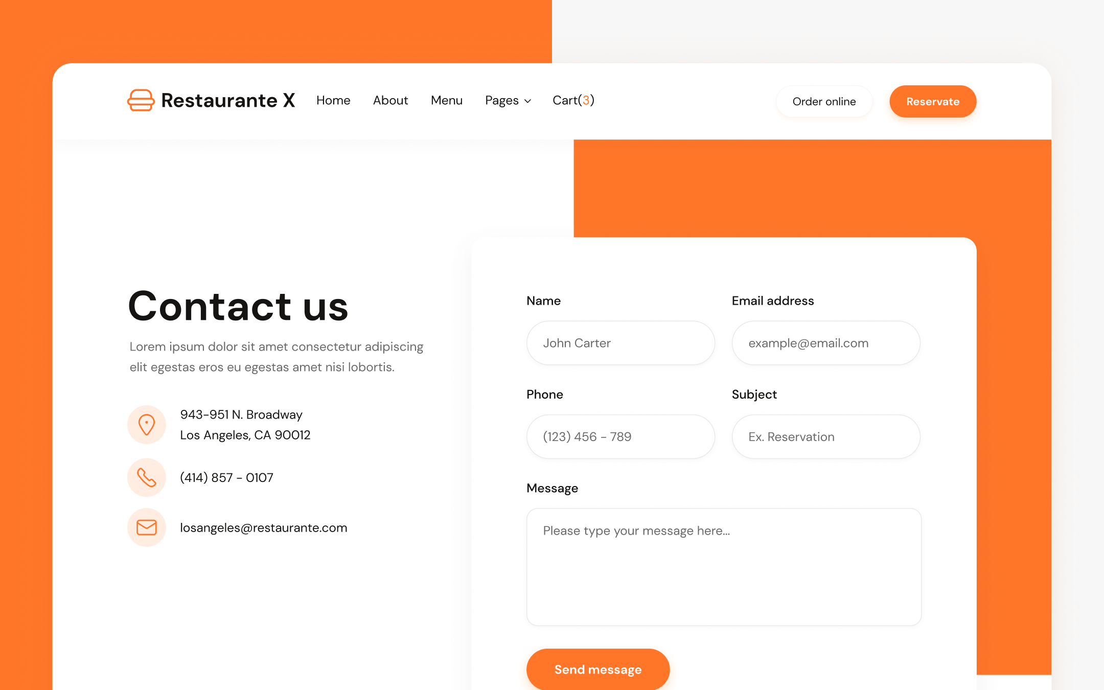 Restaurante X Template para Webflow