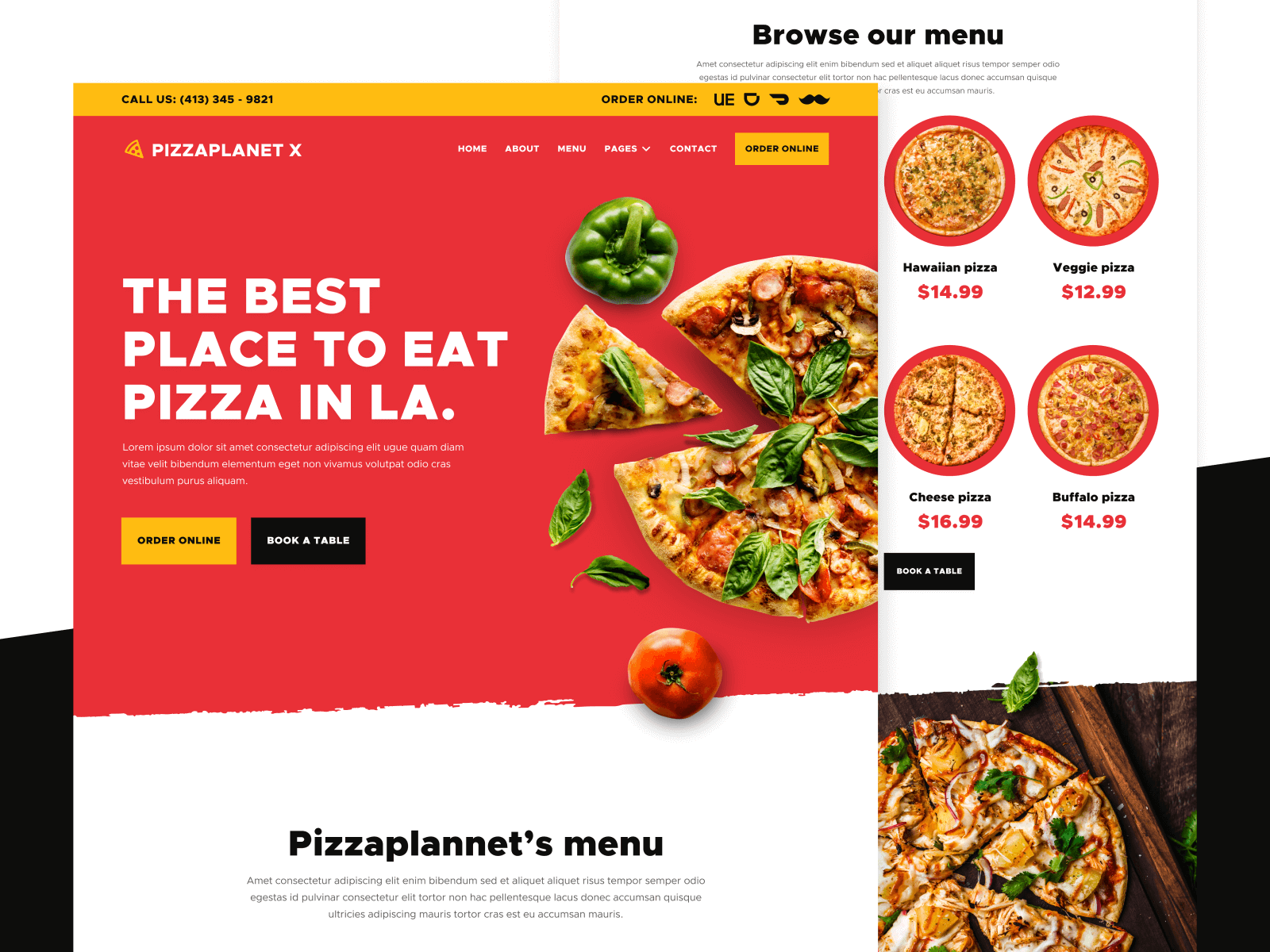 Template de Restaurante Italiano para Webflow