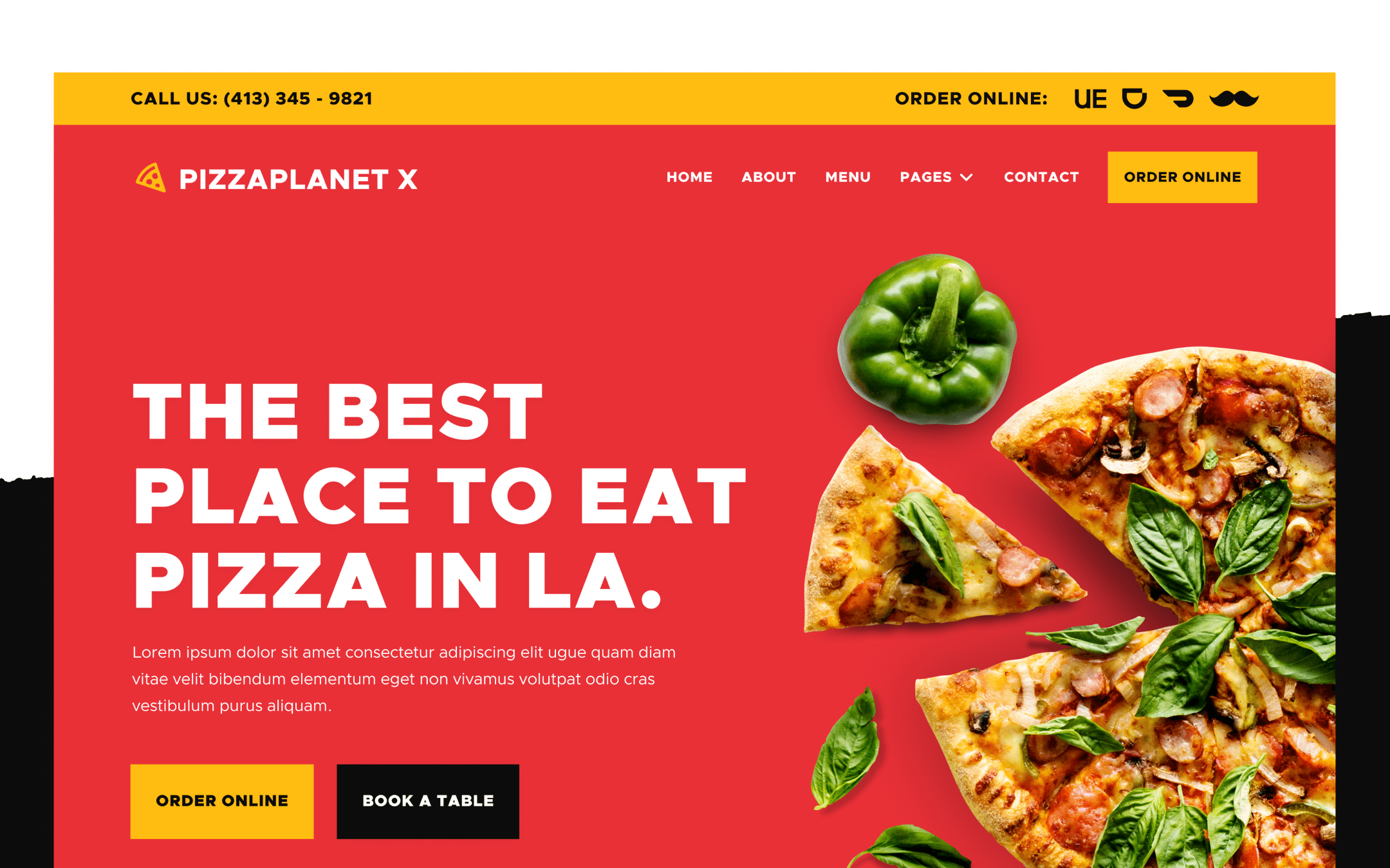 Plantilla de Restaurante de Pizza para Webflow