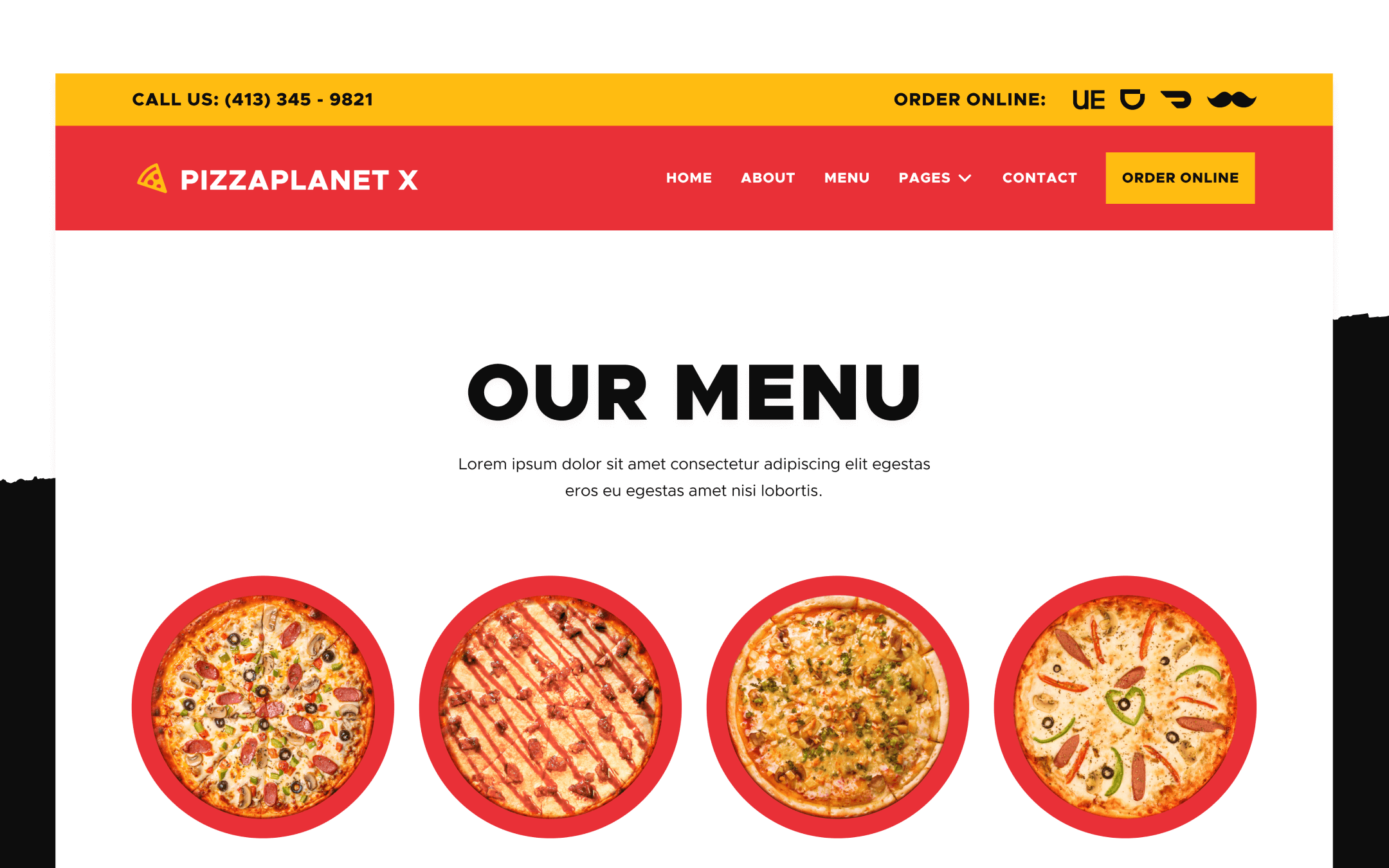 Pizzaplanet X Template para Webflow