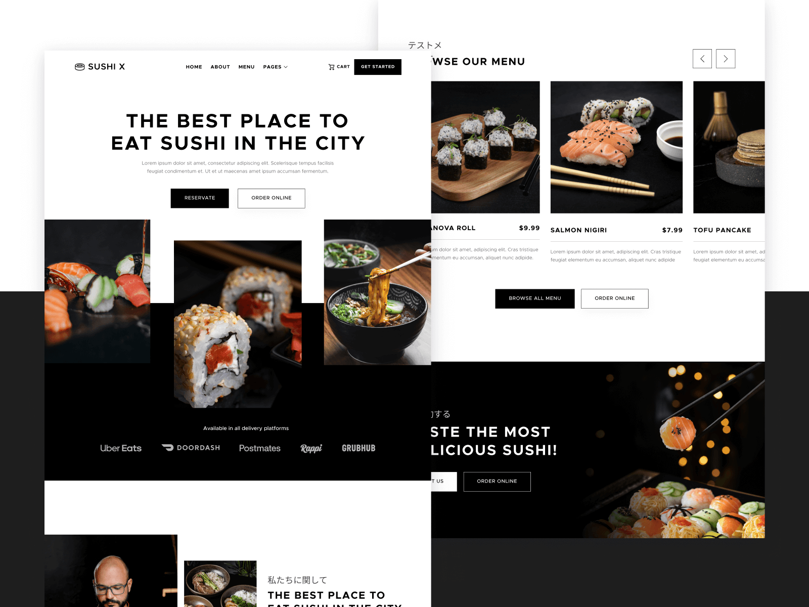 Template de Restaurante Japonés para Webflow