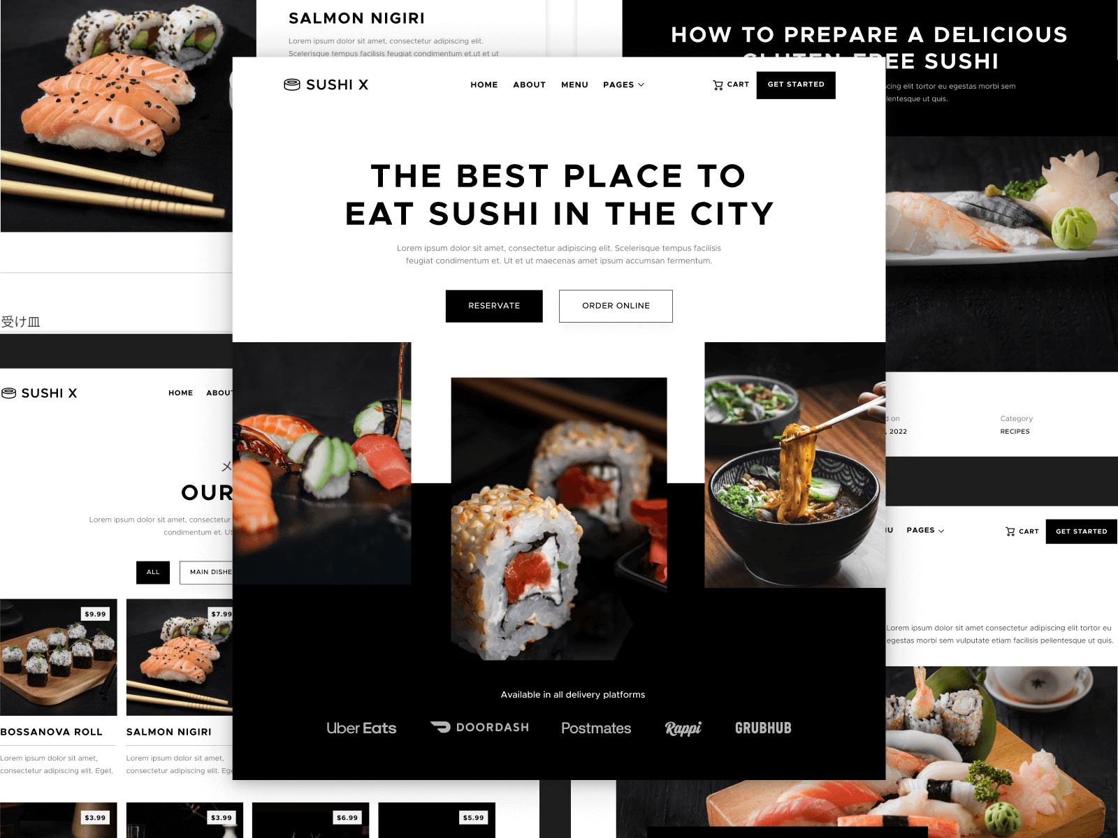 Plantilla para Webflow de Restaurante de Sushi