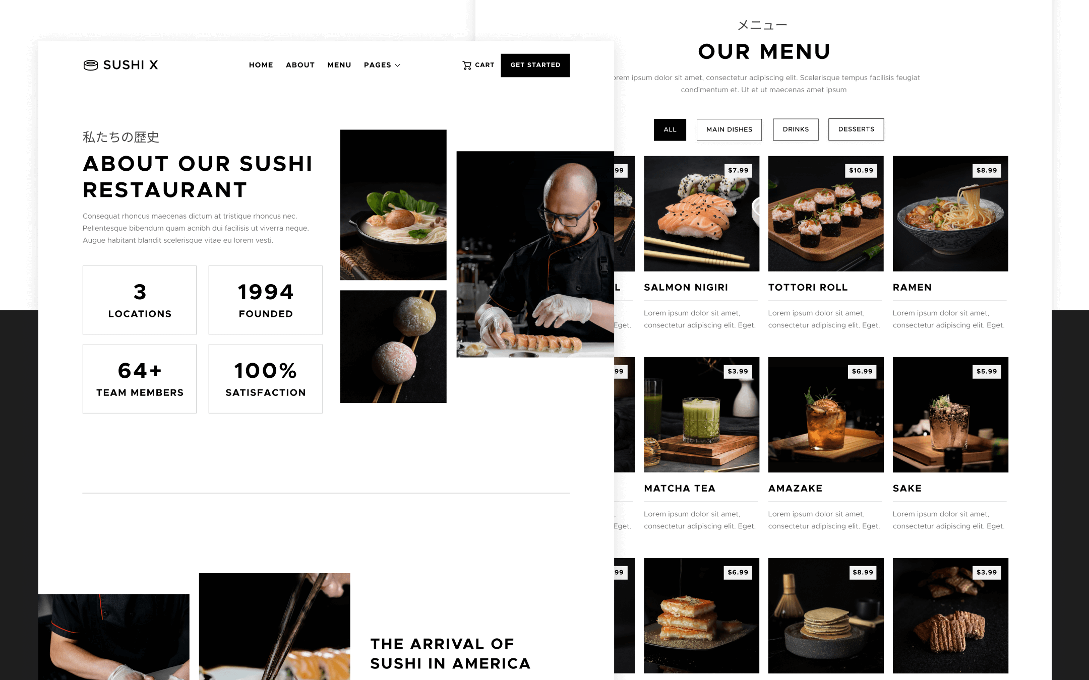 Sushi X Template para Webflow