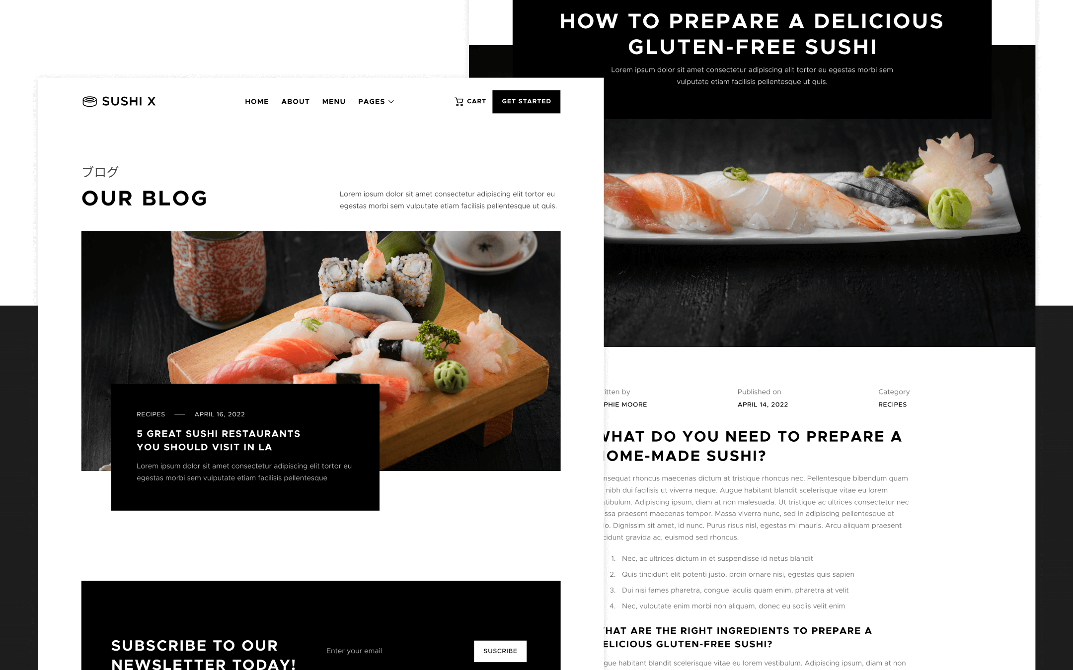 Sushi X Template para Webflow