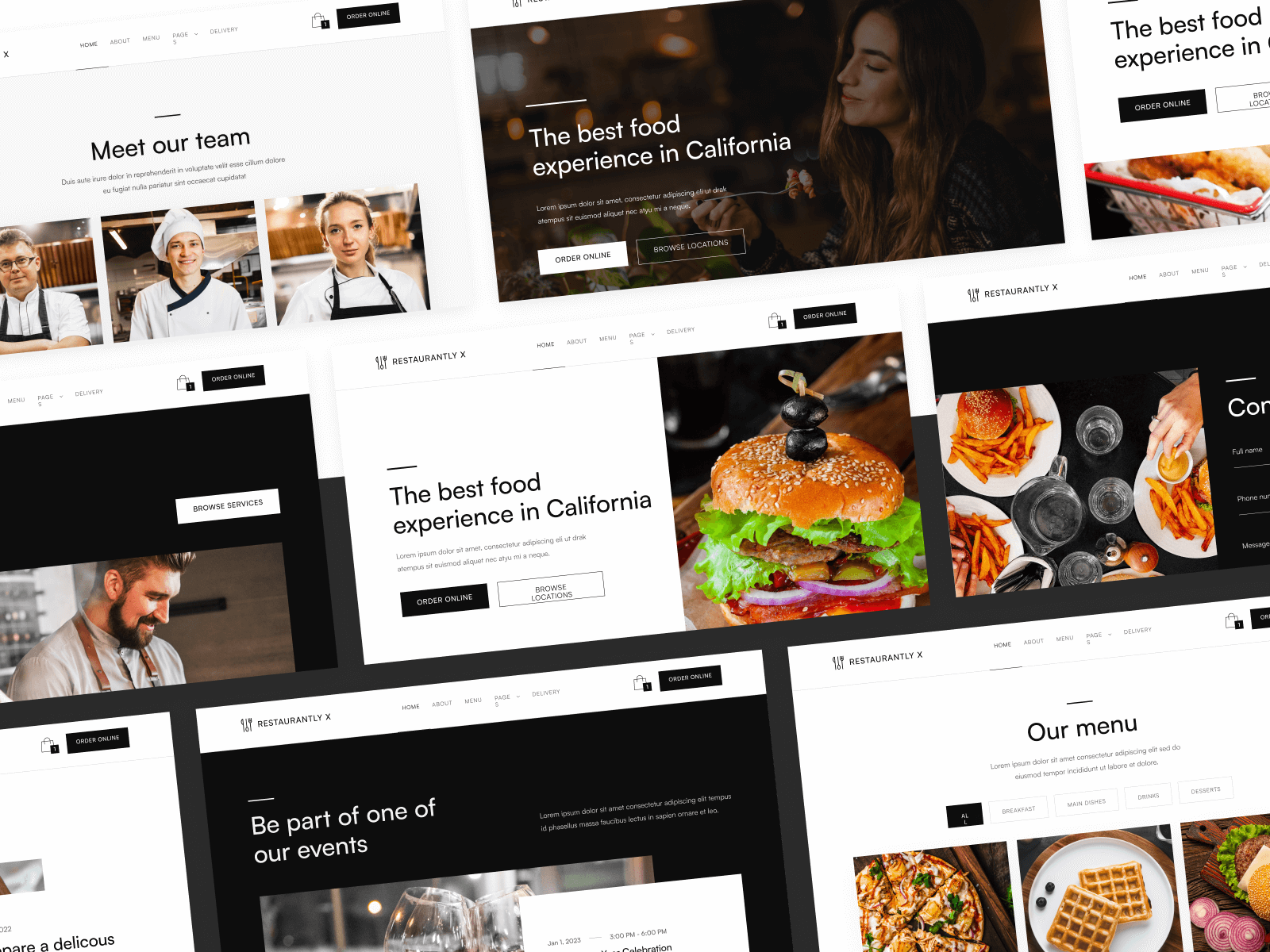 Plantilla para Webflow de Restaurante