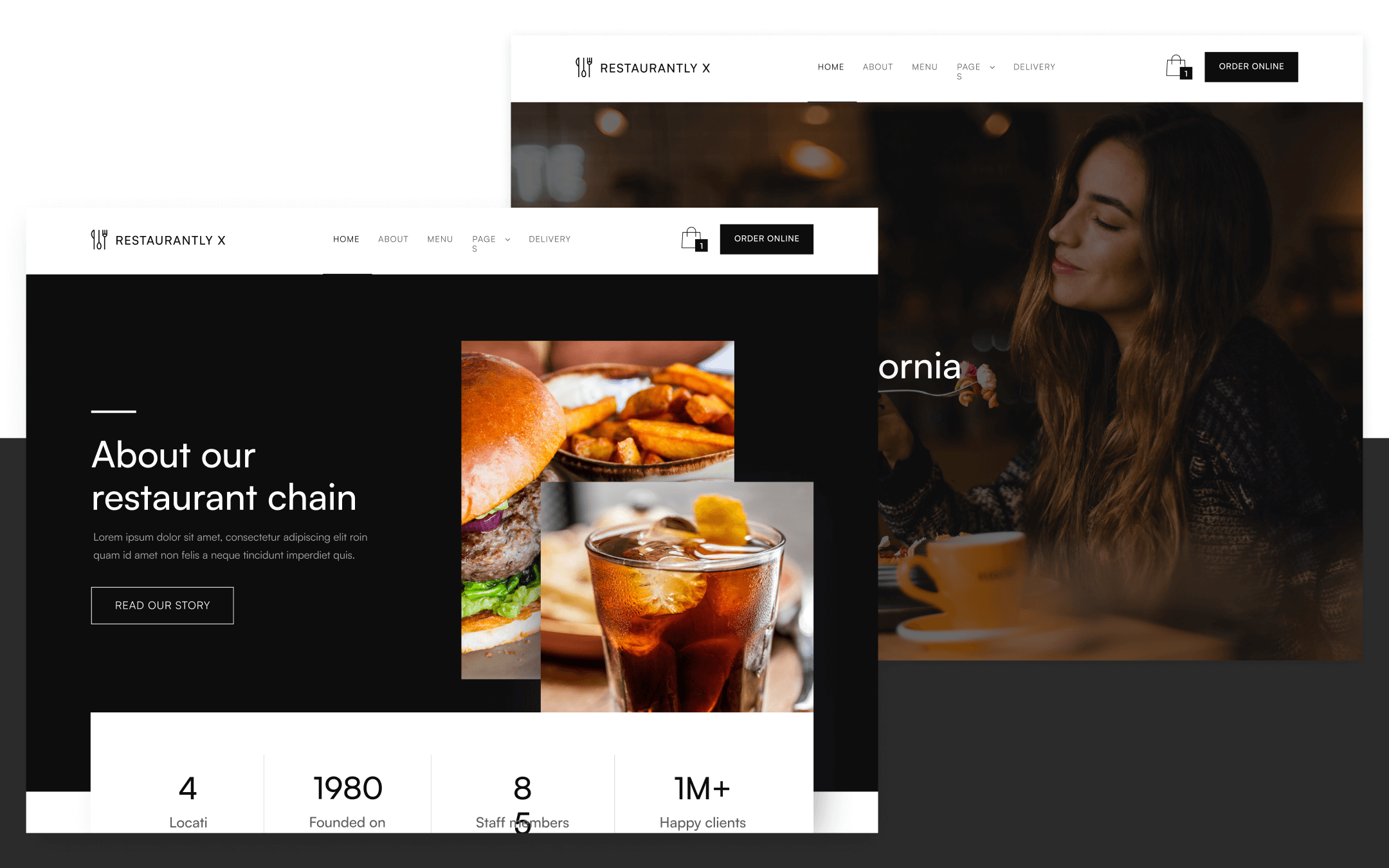 Restaurantly X Template para Webflow