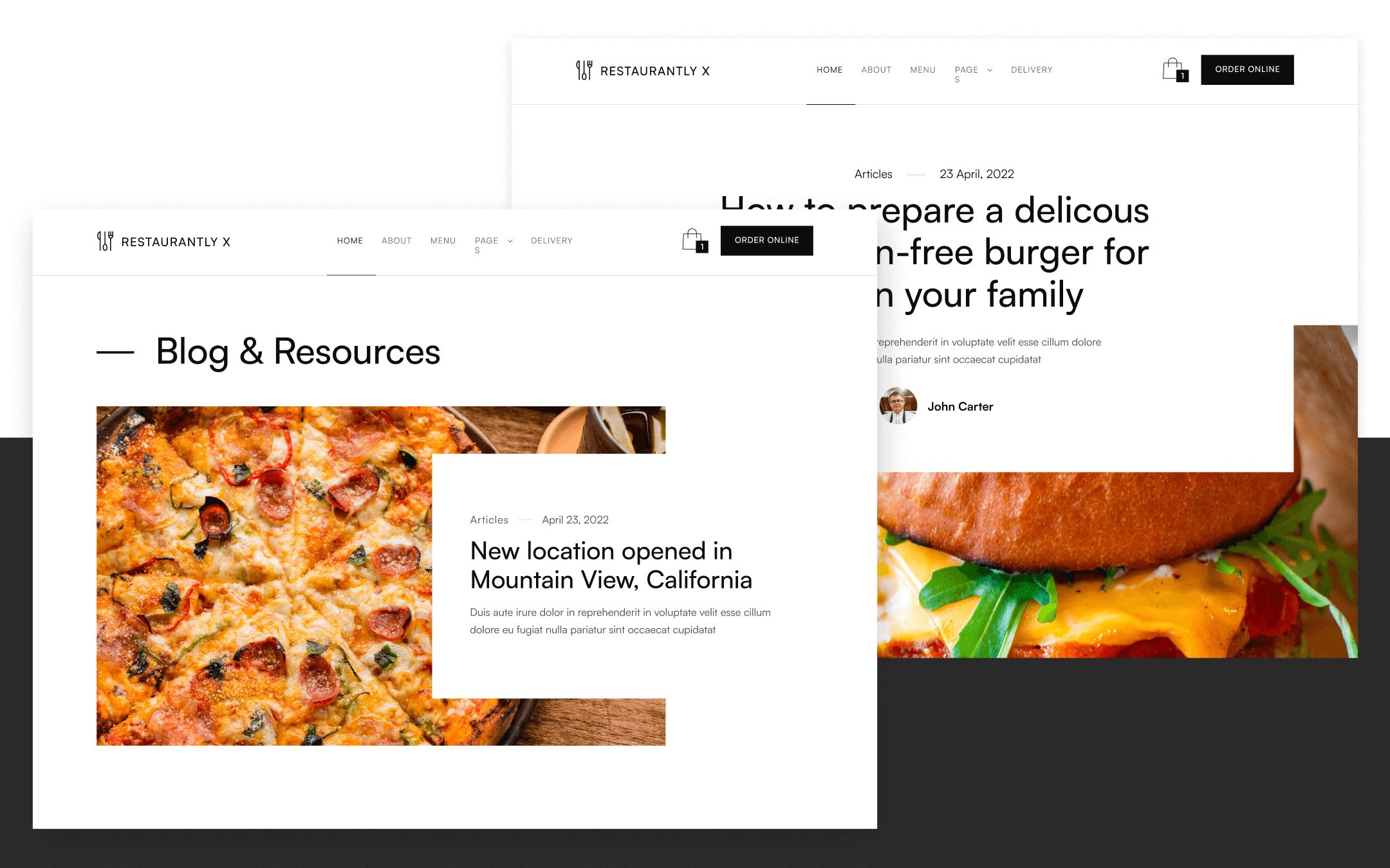 Restaurantly X Template para Webflow