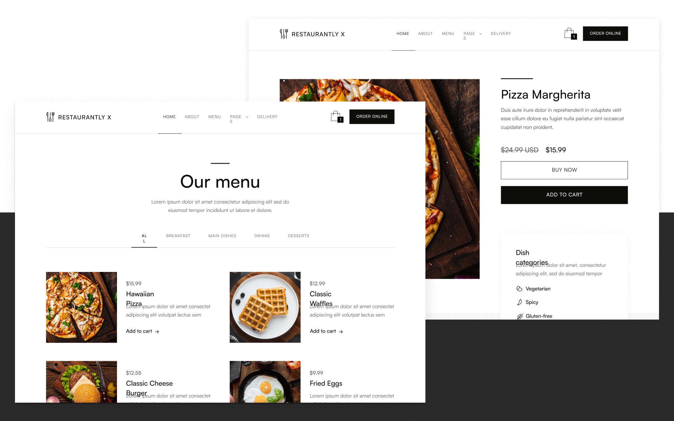 Restaurantly X Template para Webflow