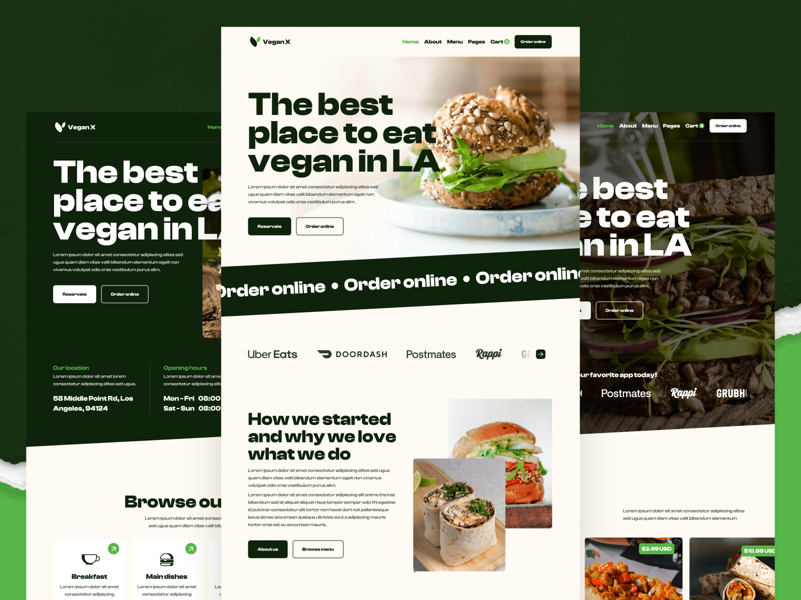 Plantilla para Webflow de Restaurante Vegano