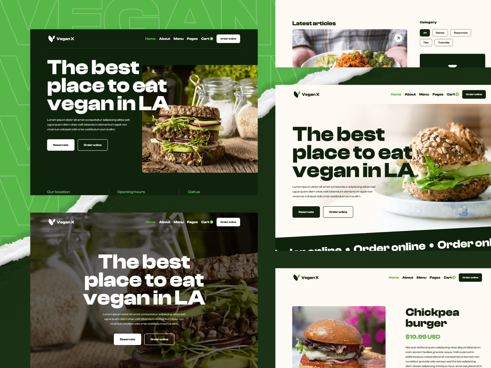 Plantilla de Café Vegano para Sitio Web en Webflow