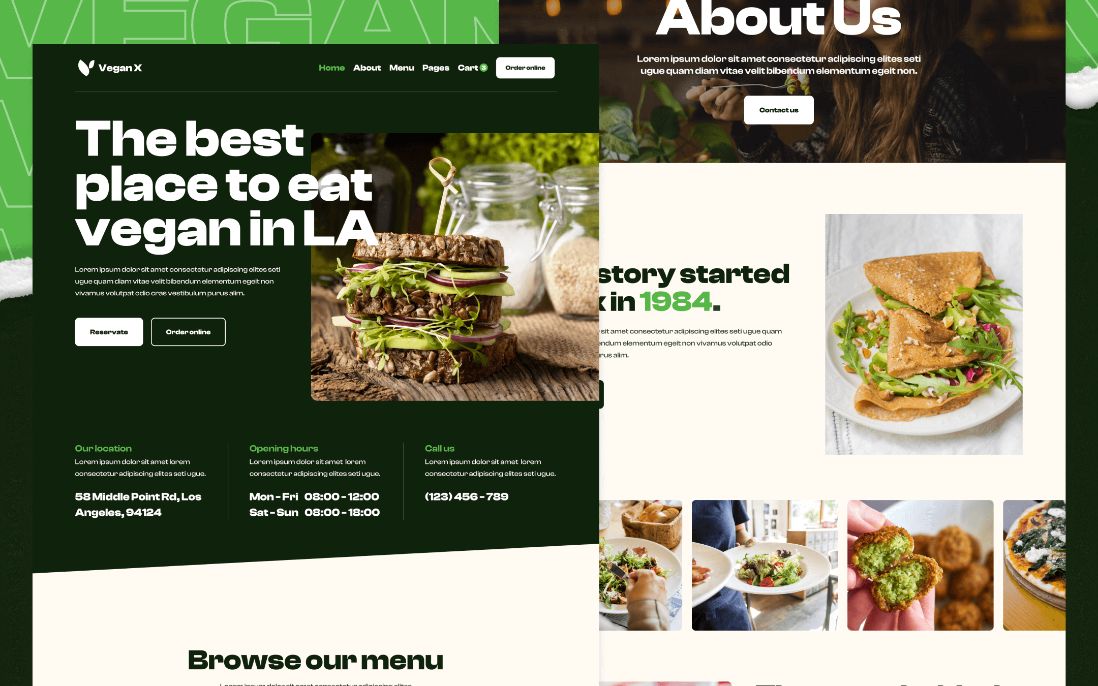 Vegan X Template para Webflow