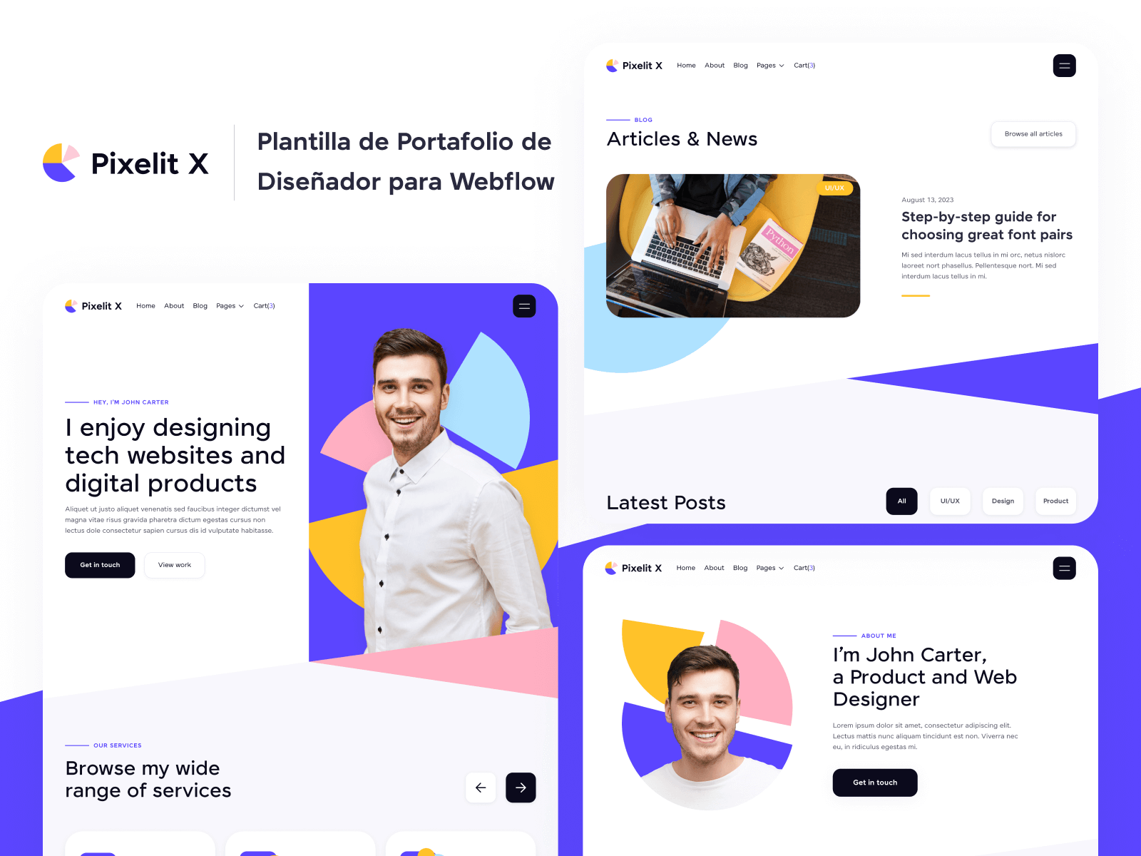 Plantilla de Portafolio de Diseñador para Webflow