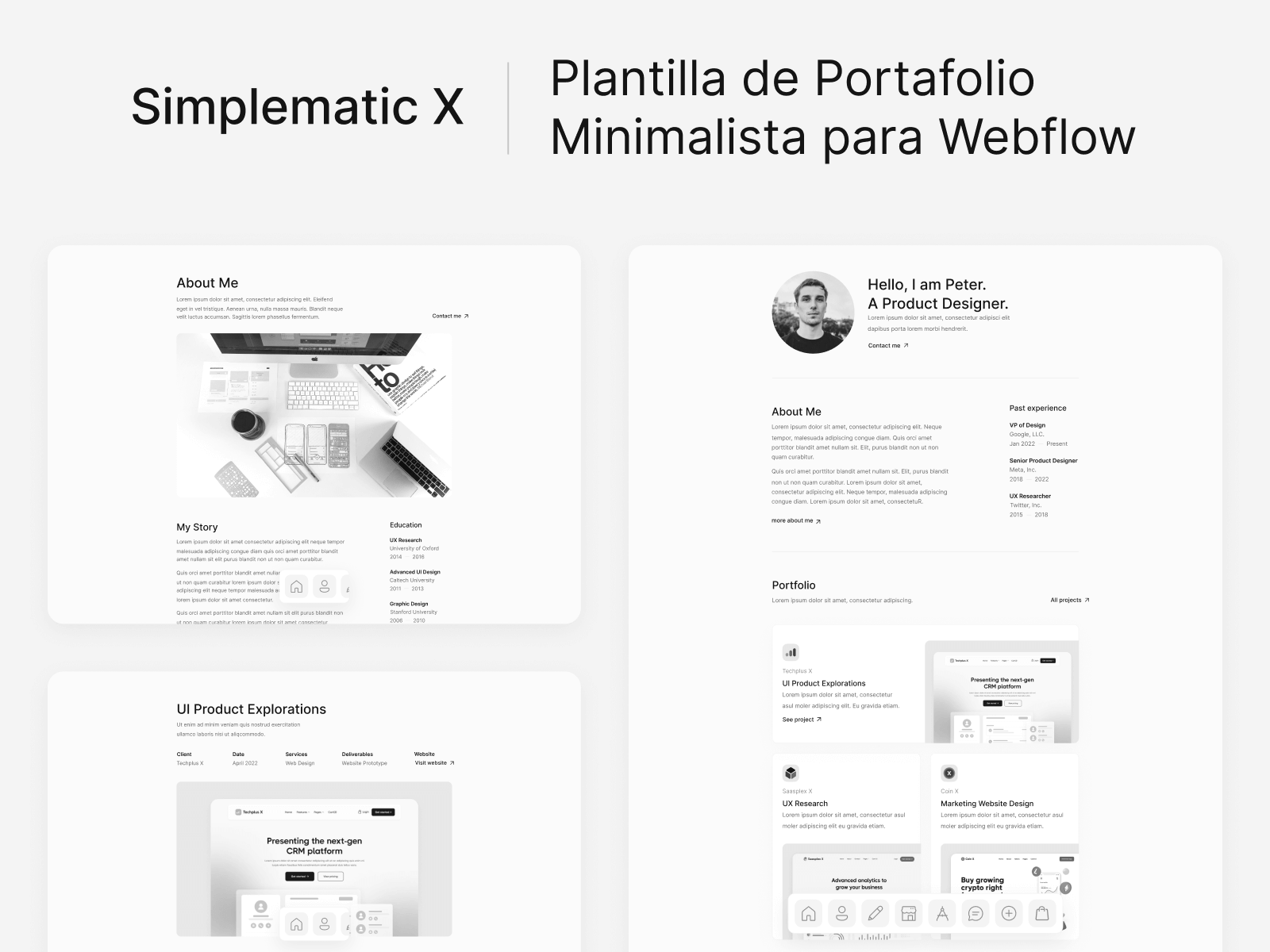 Plantilla de Portafolio Minimalista para Webflow