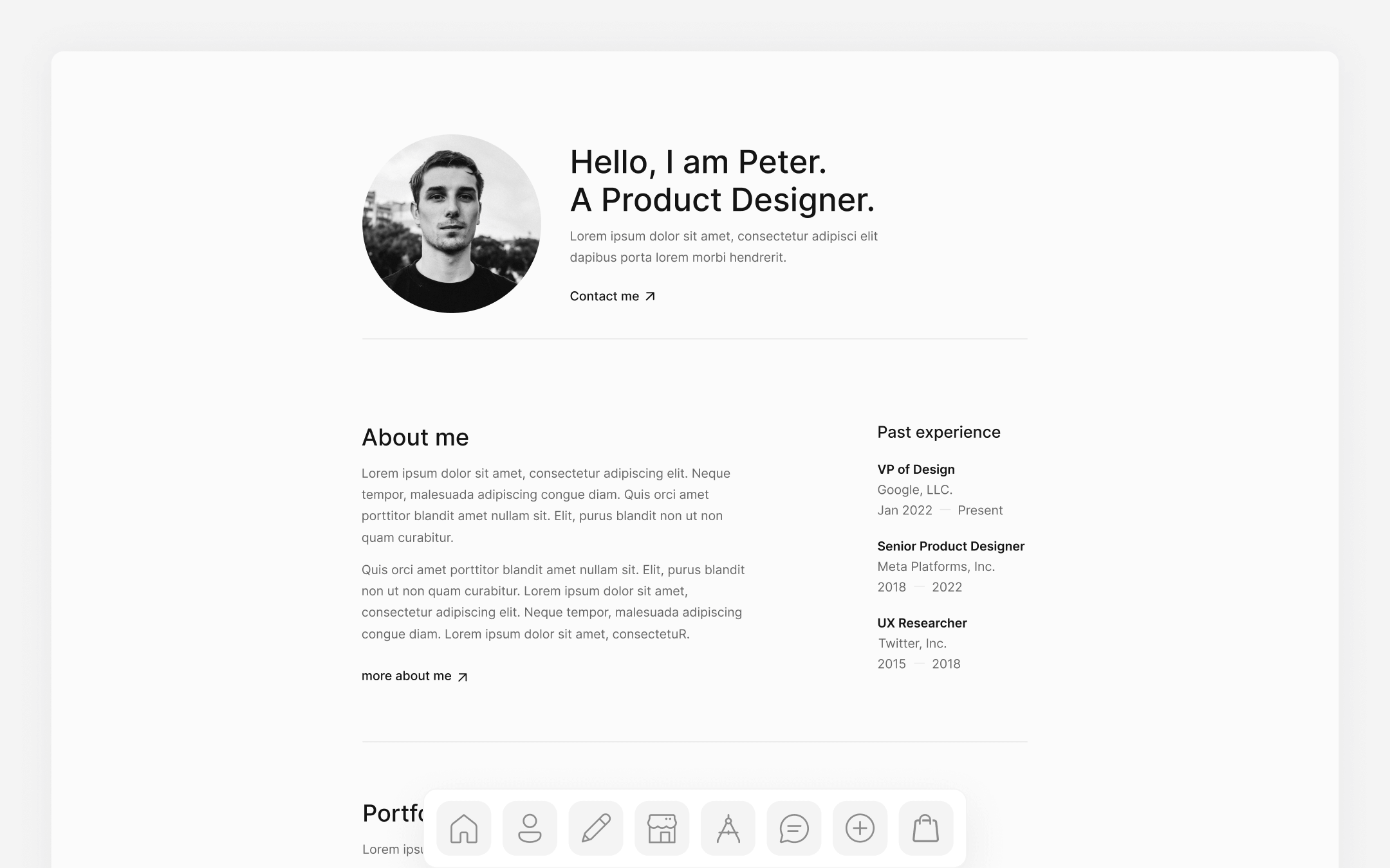 Plantilla de Portafolio Minimalista para Webflow