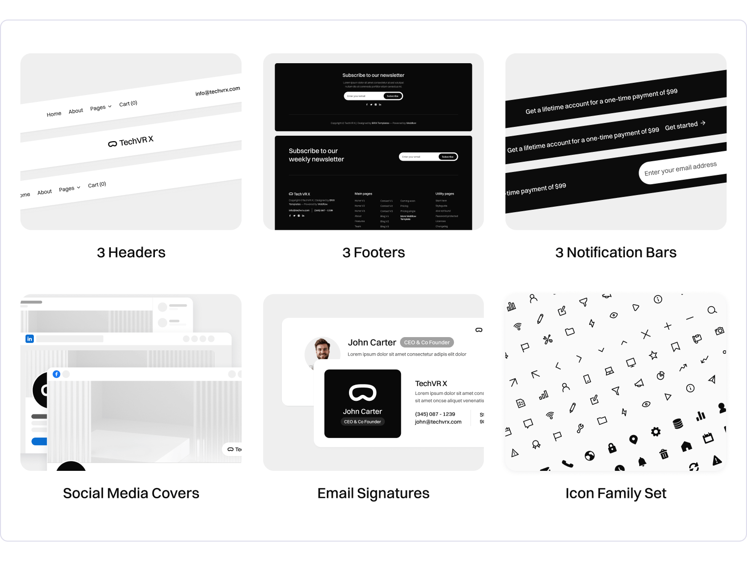 TechVR X - VR & AR Webflow Template Benefits