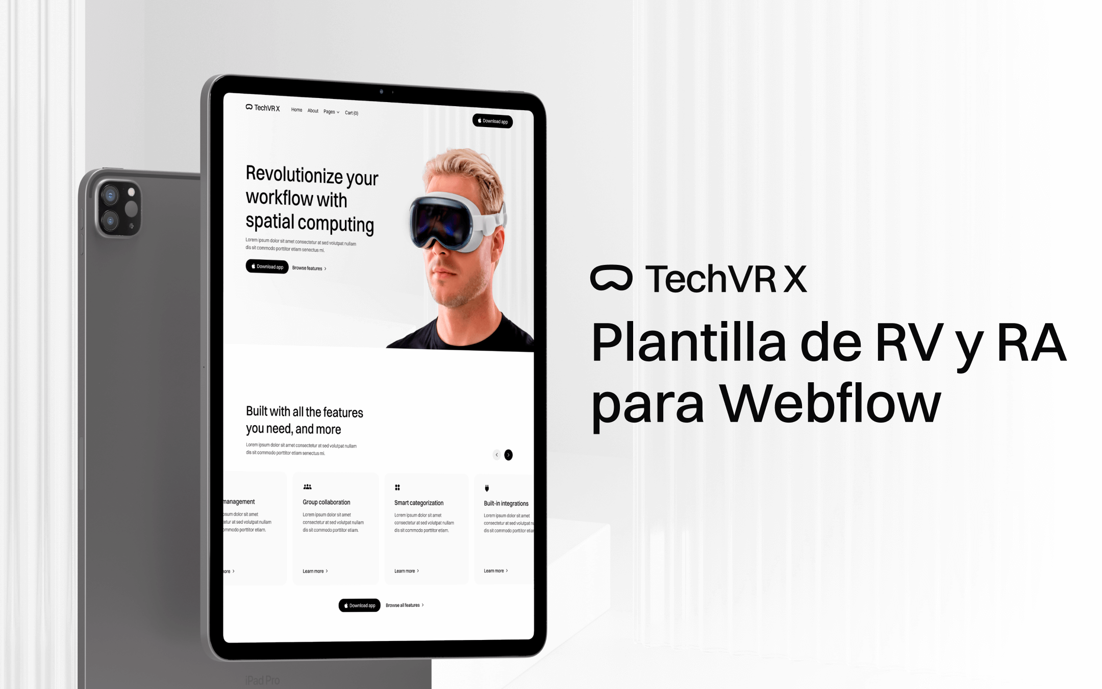 Plantilla de RV y RA para Webflow
