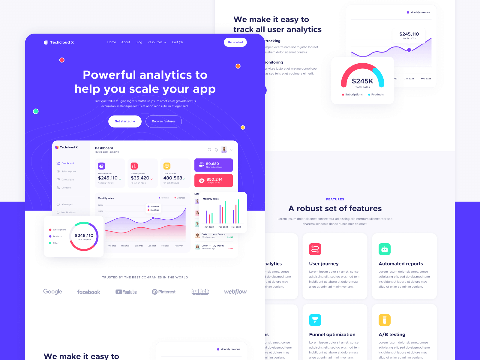 Plantilla de SaaS Colorida para Webflow