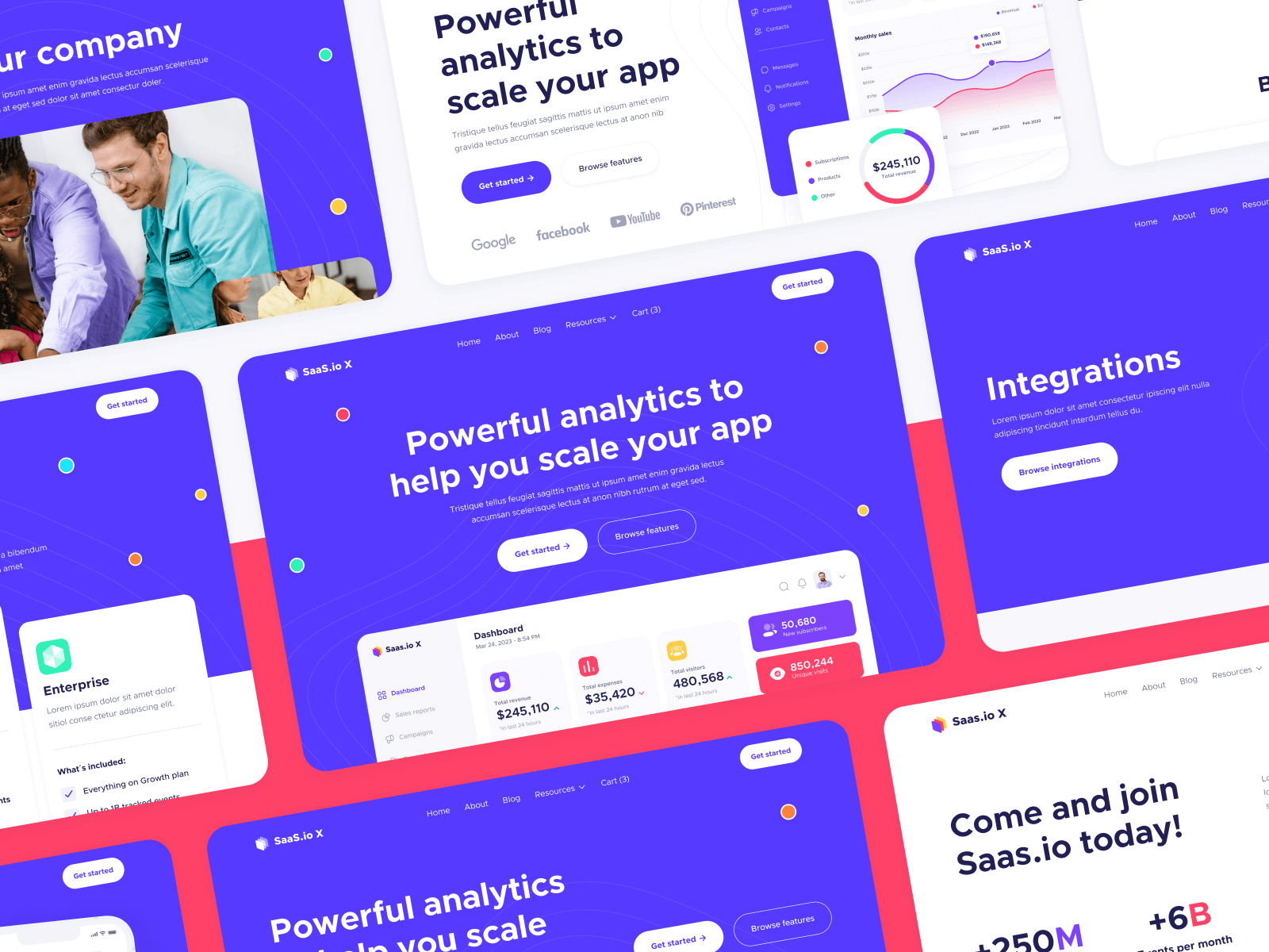 Plantilla para Webflow de SaaS Colorida
