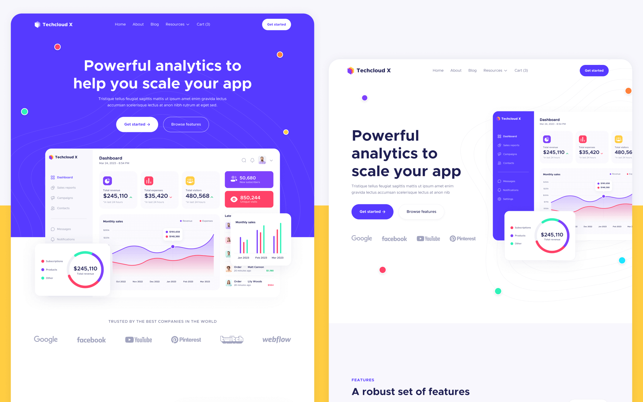 Plantilla de SaaS Colorida para Webflow