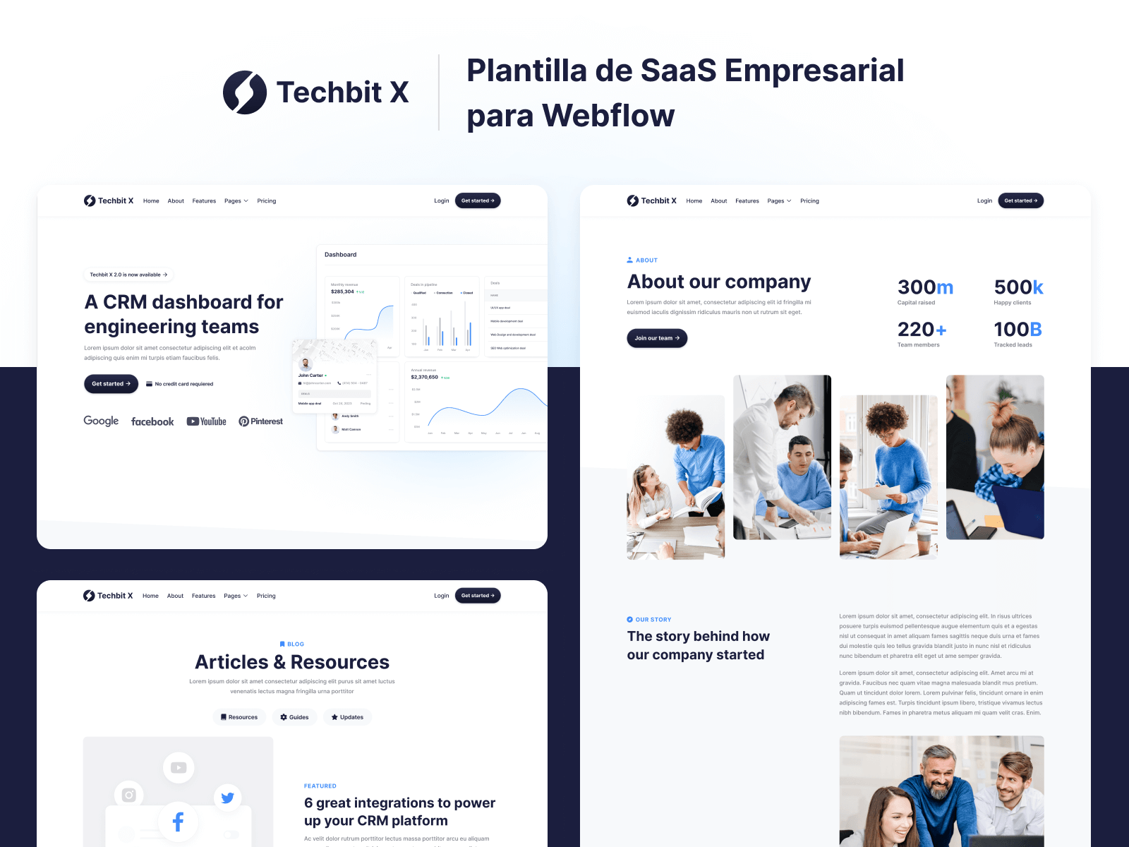 Plantilla de SaaS Empresarial para Webflow