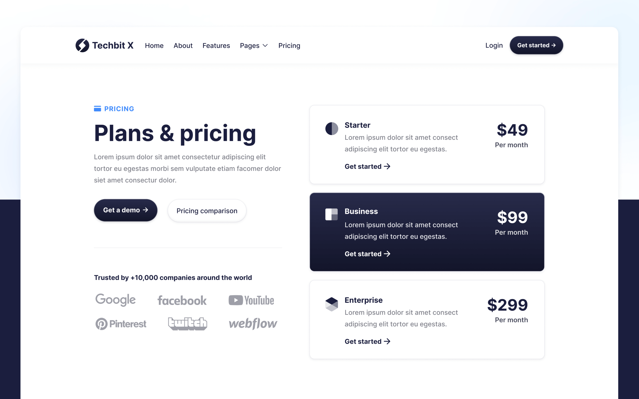 Techbit X Template para Webflow