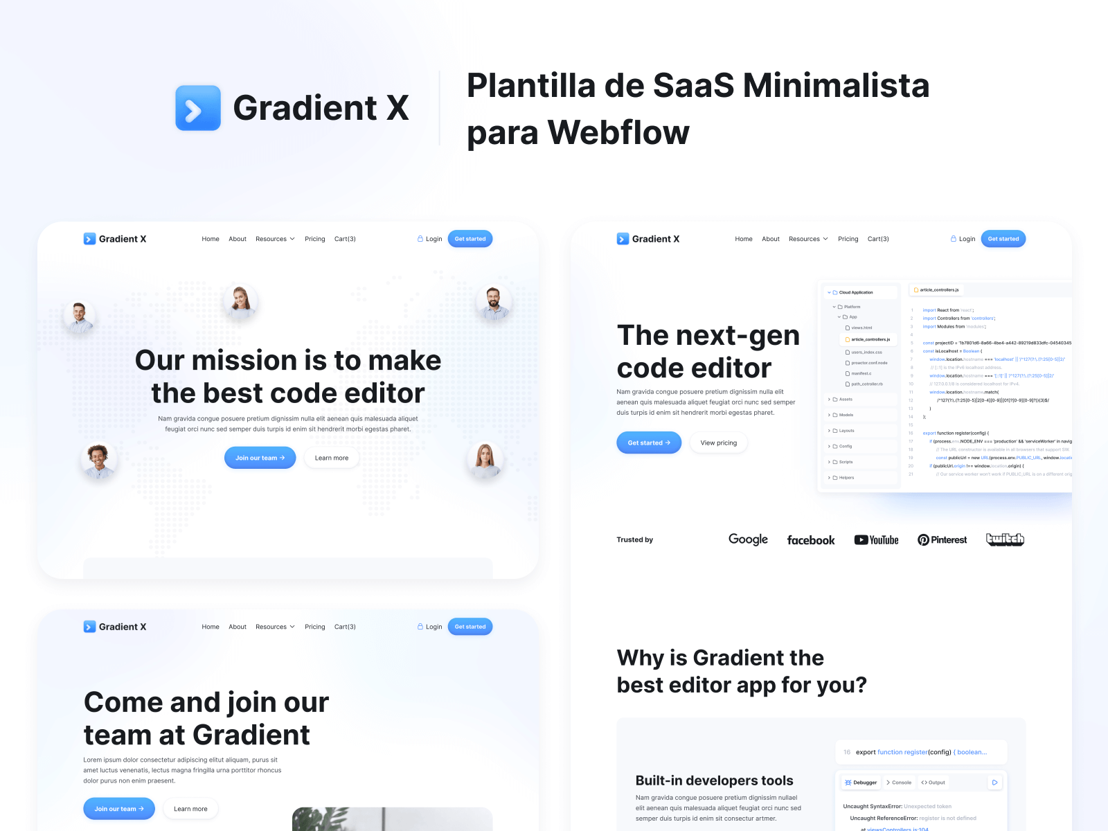 Plantilla de SaaS Minimalista para Webflow