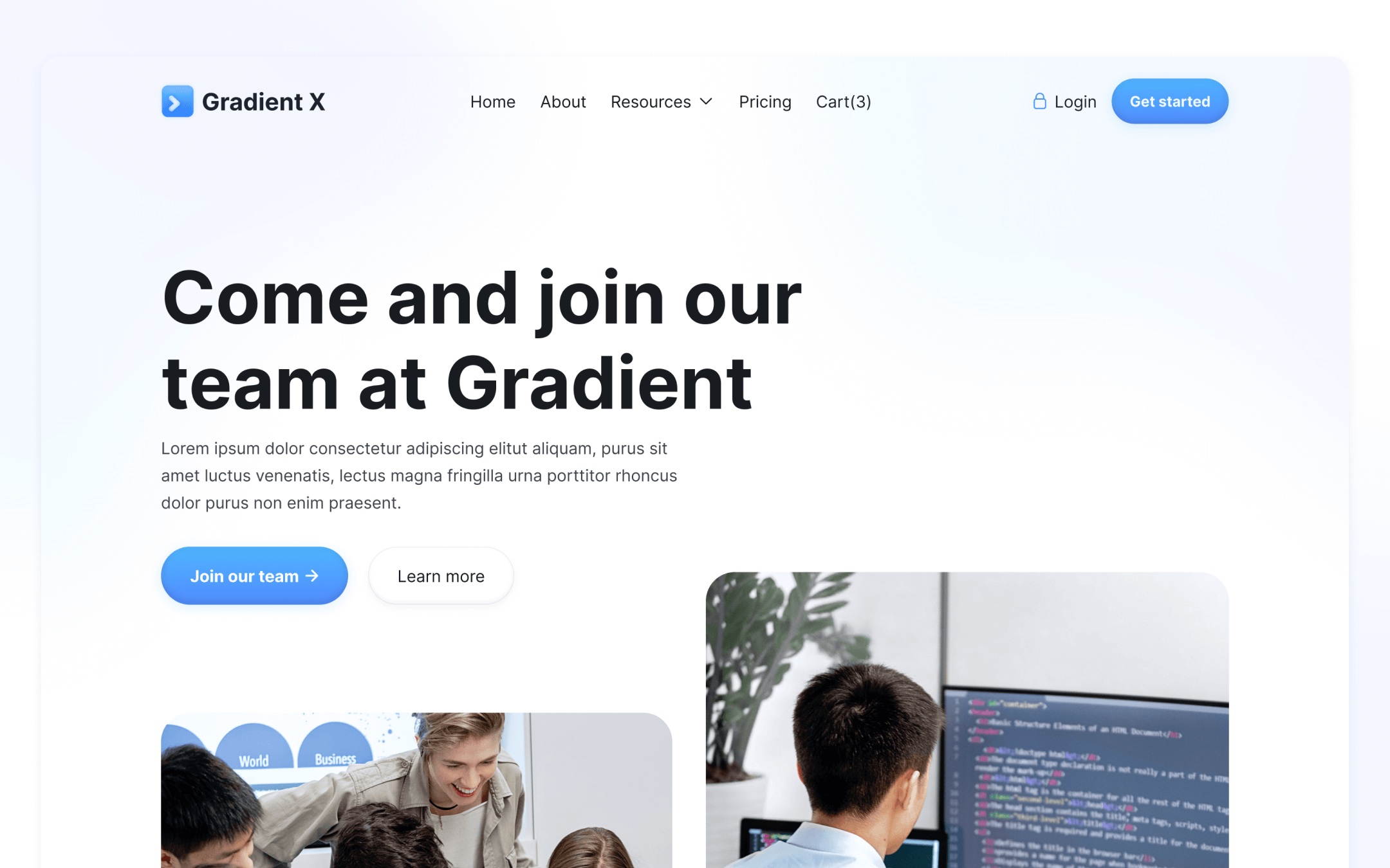 Gradient X Template para Webflow