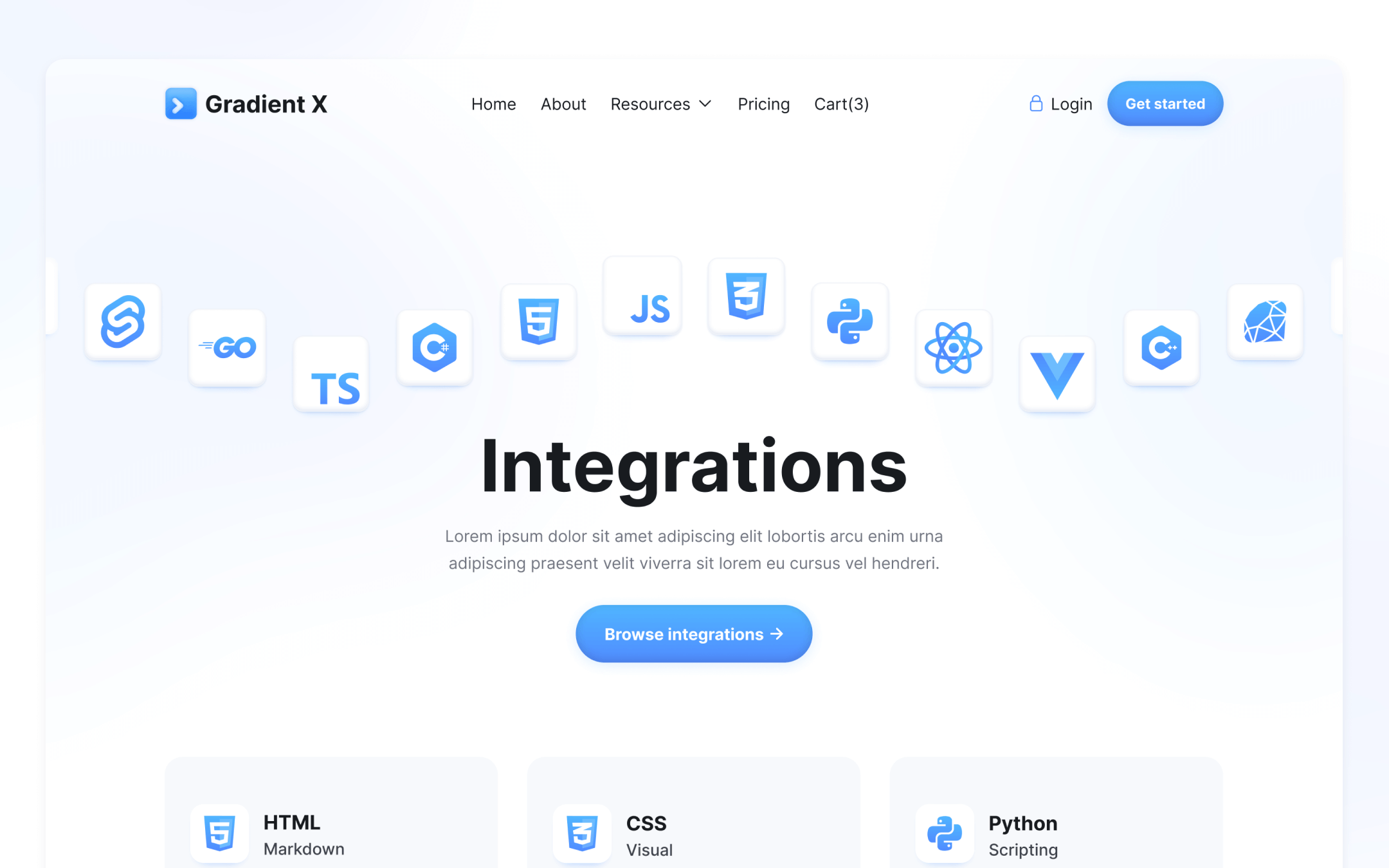 Gradient X Template para Webflow