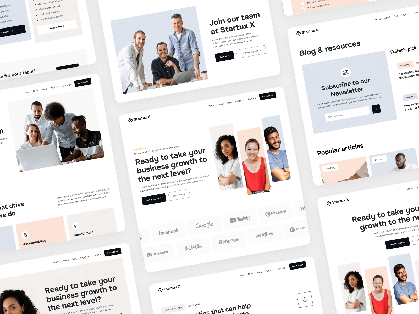 Plantilla para Webflow de Startup Minimalista
