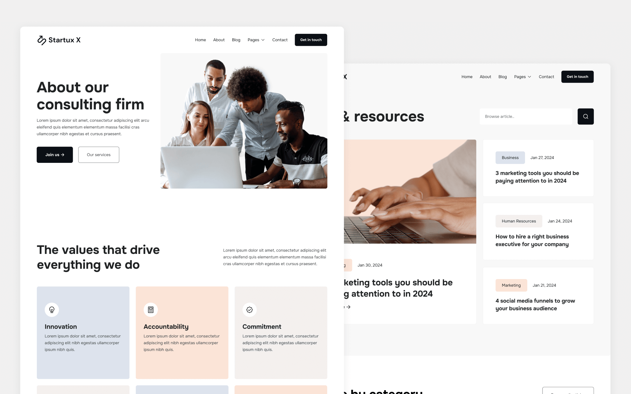 Startux X Template para Webflow