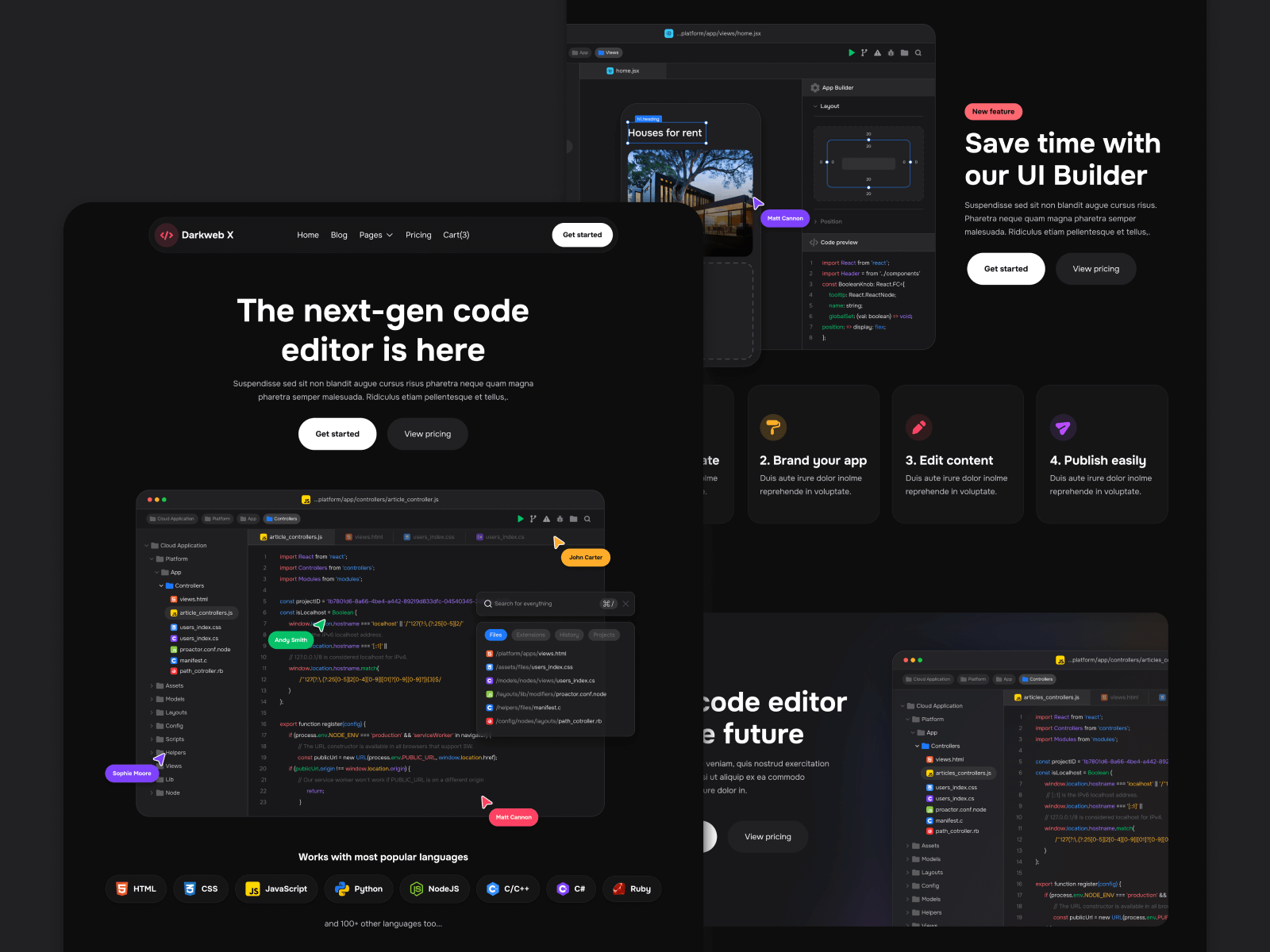 Plantilla de SaaS Modo Oscuro para Webflow