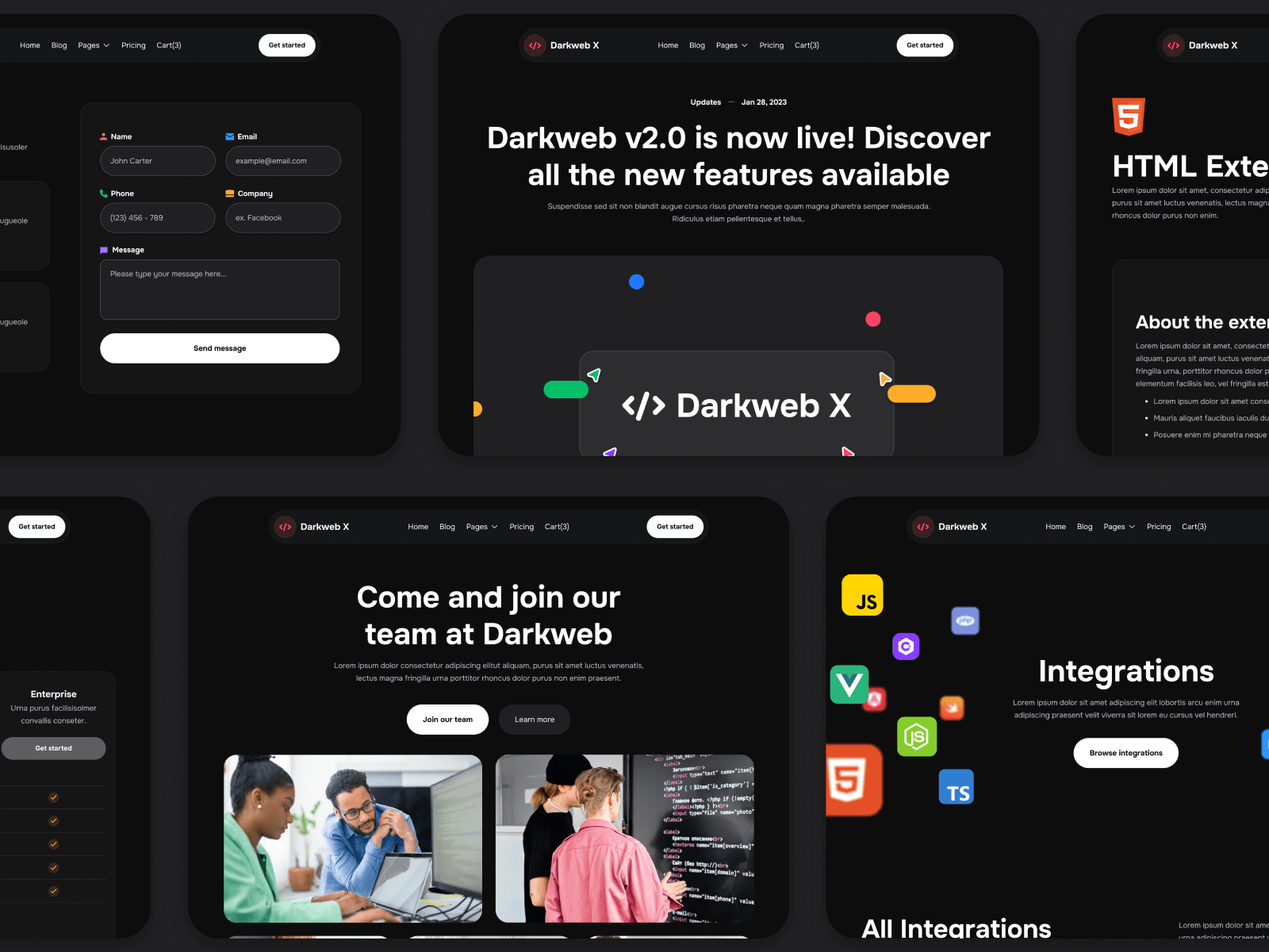Plantilla de Tech Modo Noche para Webflow