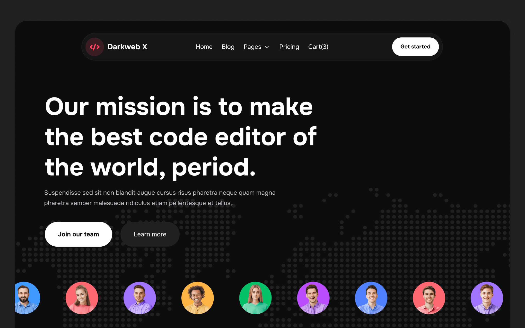 Darkweb X Template para Webflow