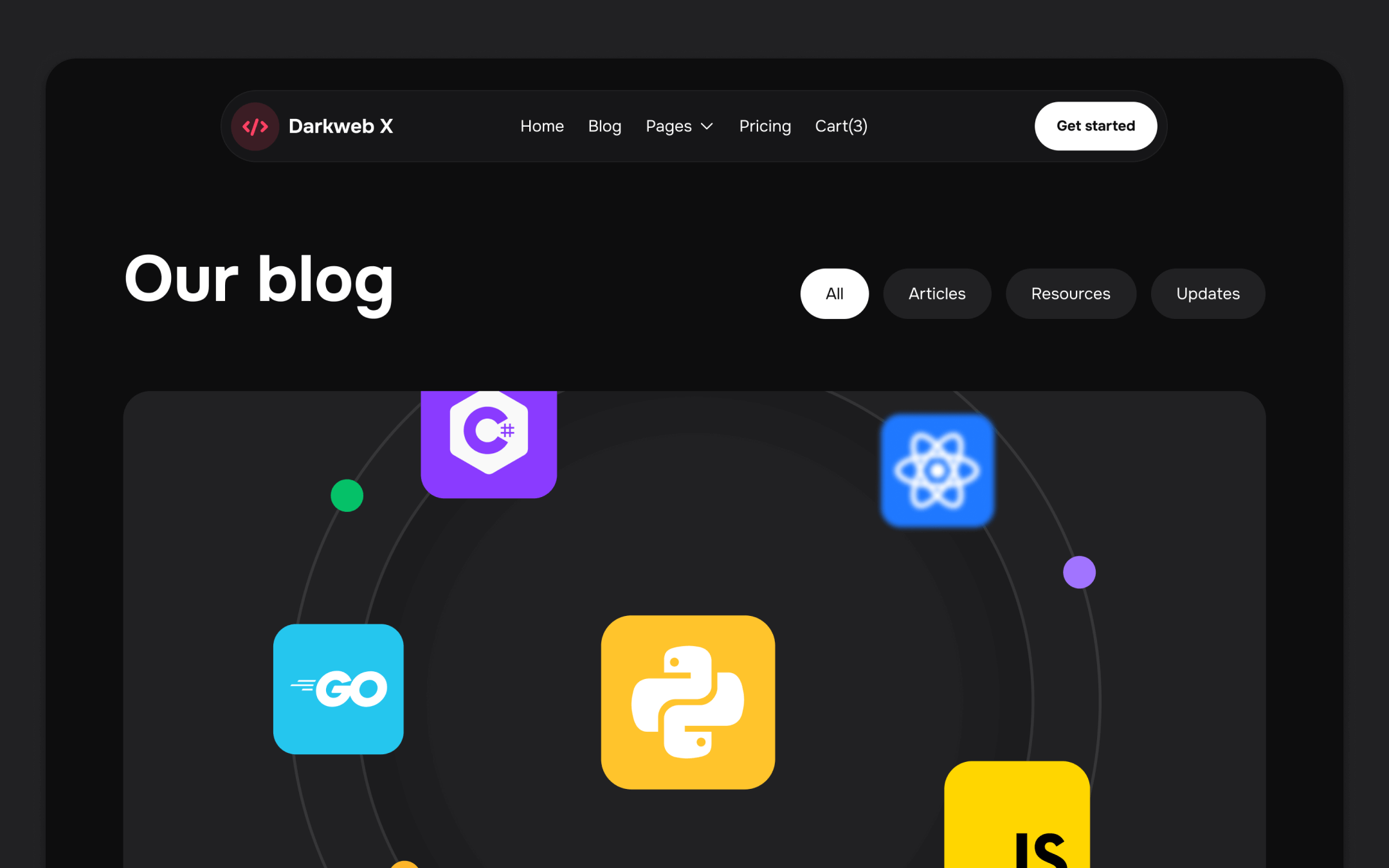 Darkweb X Template para Webflow