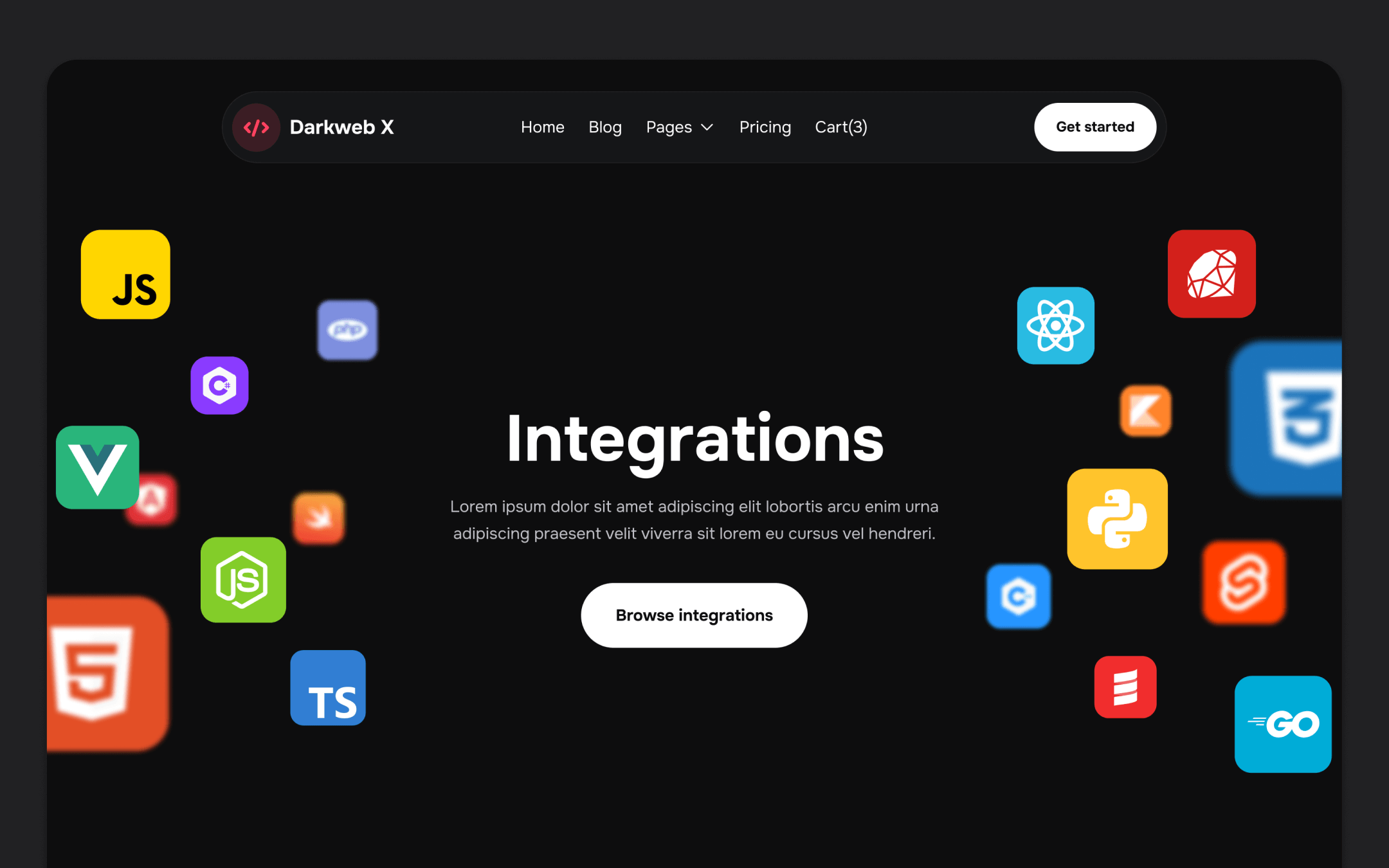 Darkweb X Template para Webflow