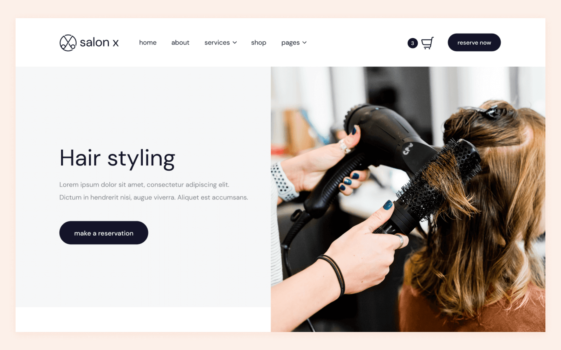 Salon X Template para Webflow