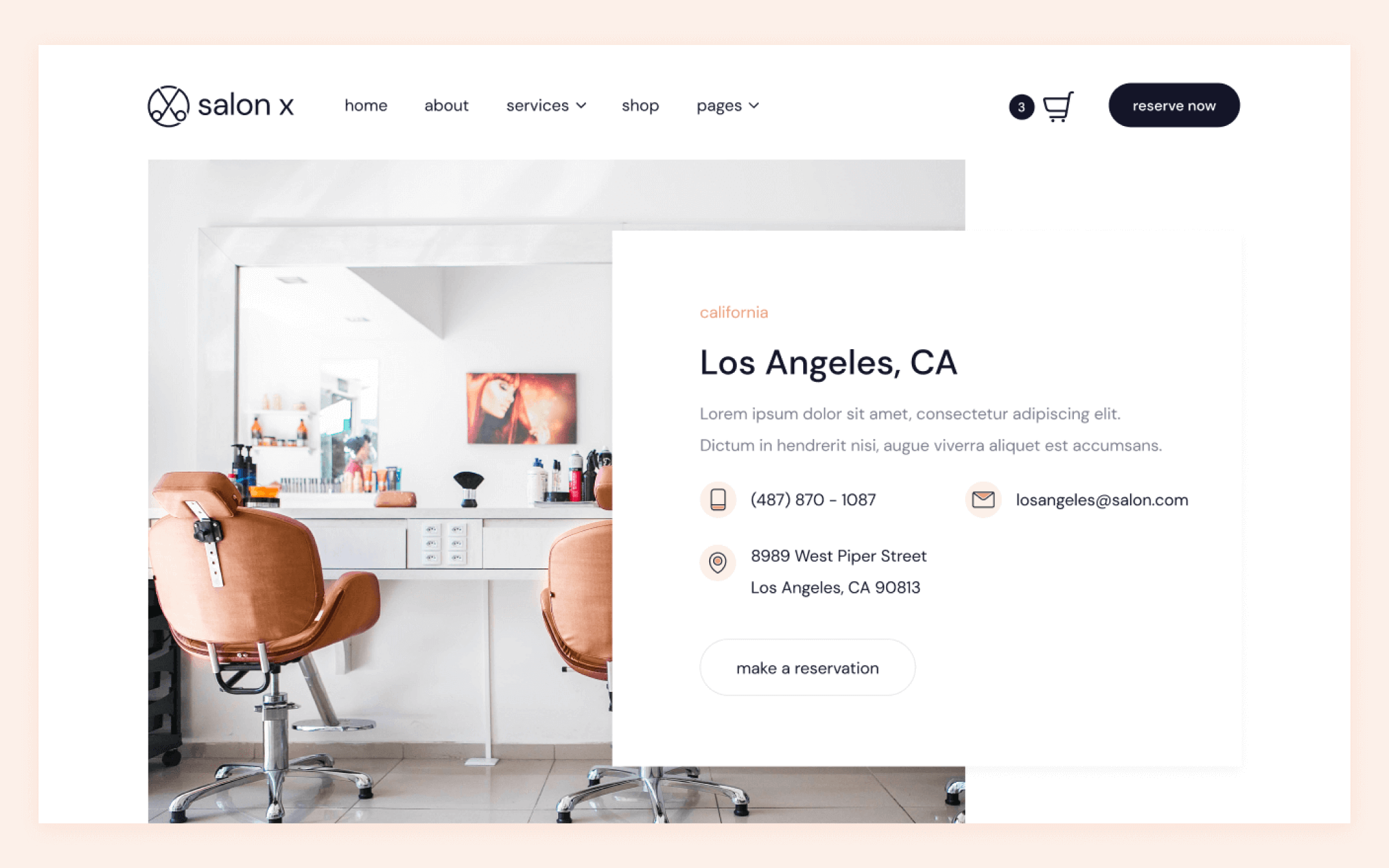 Salon X Template para Webflow