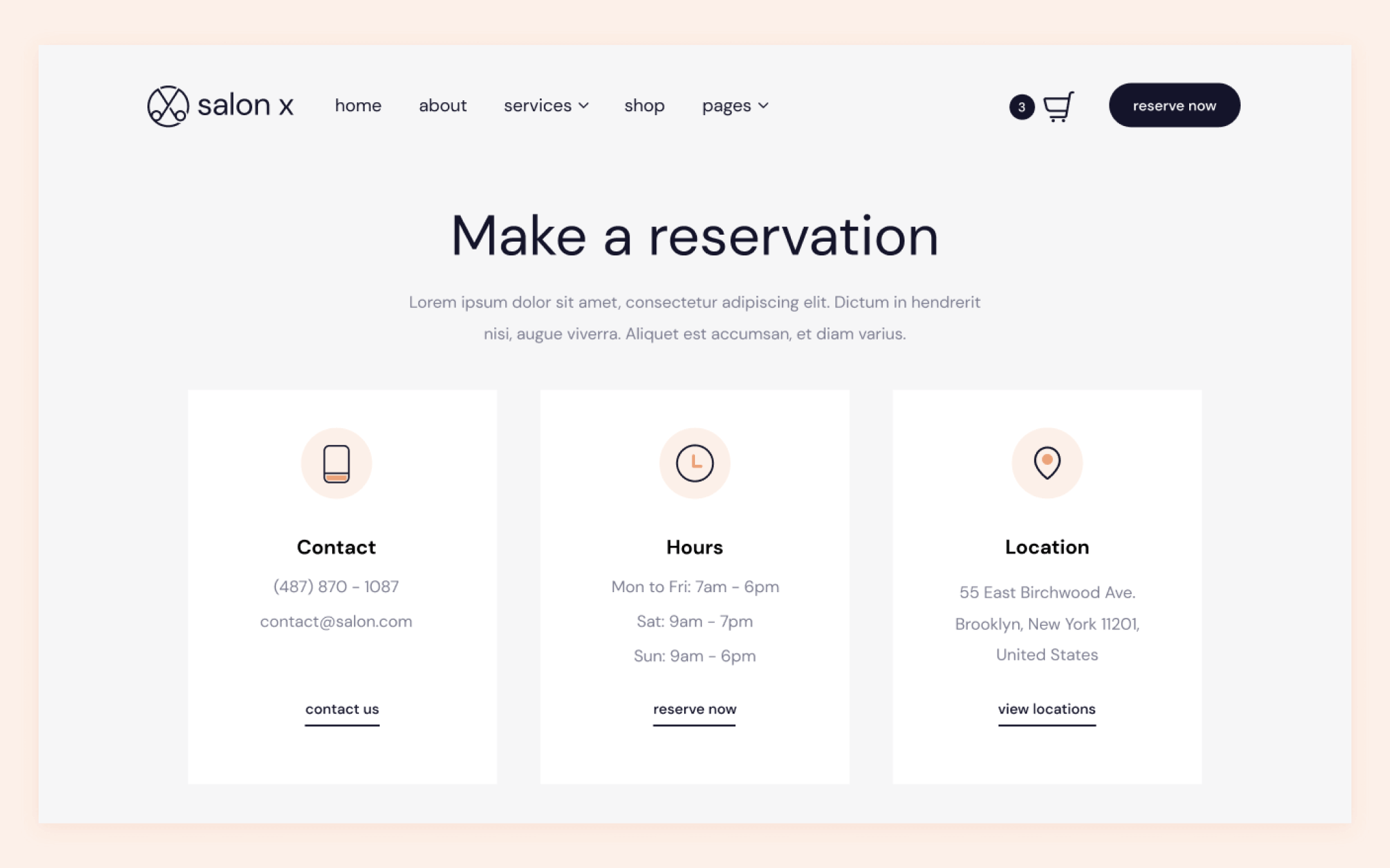 Salon X Template para Webflow