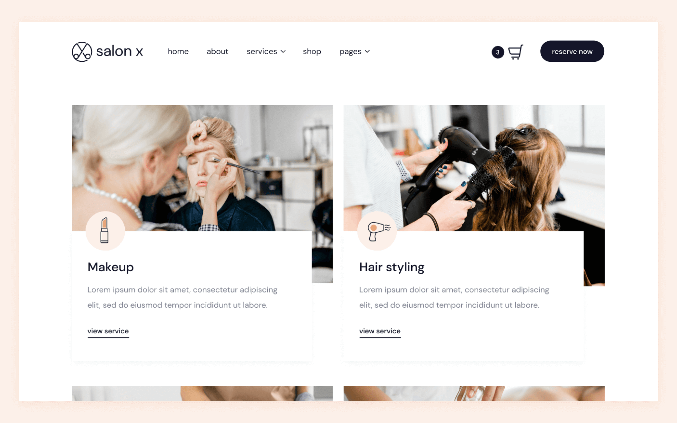 Salon X Template para Webflow