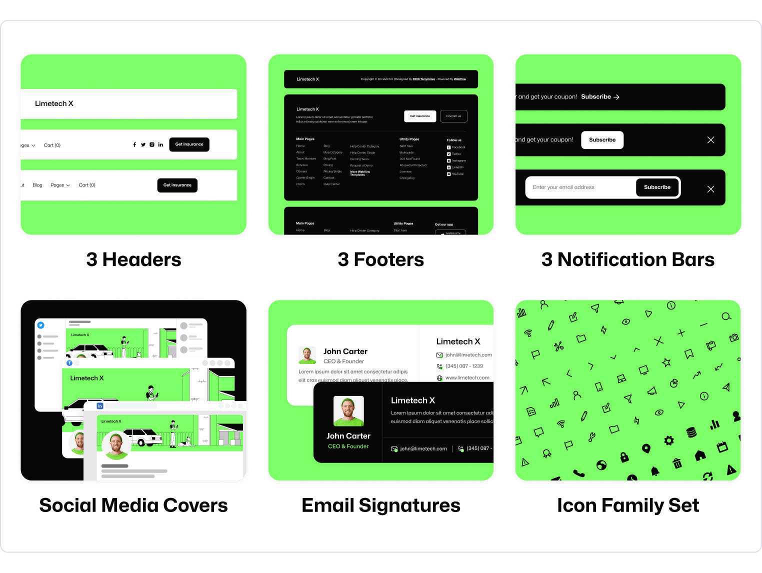 Limetech X | Insurance Webflow Template Benefits