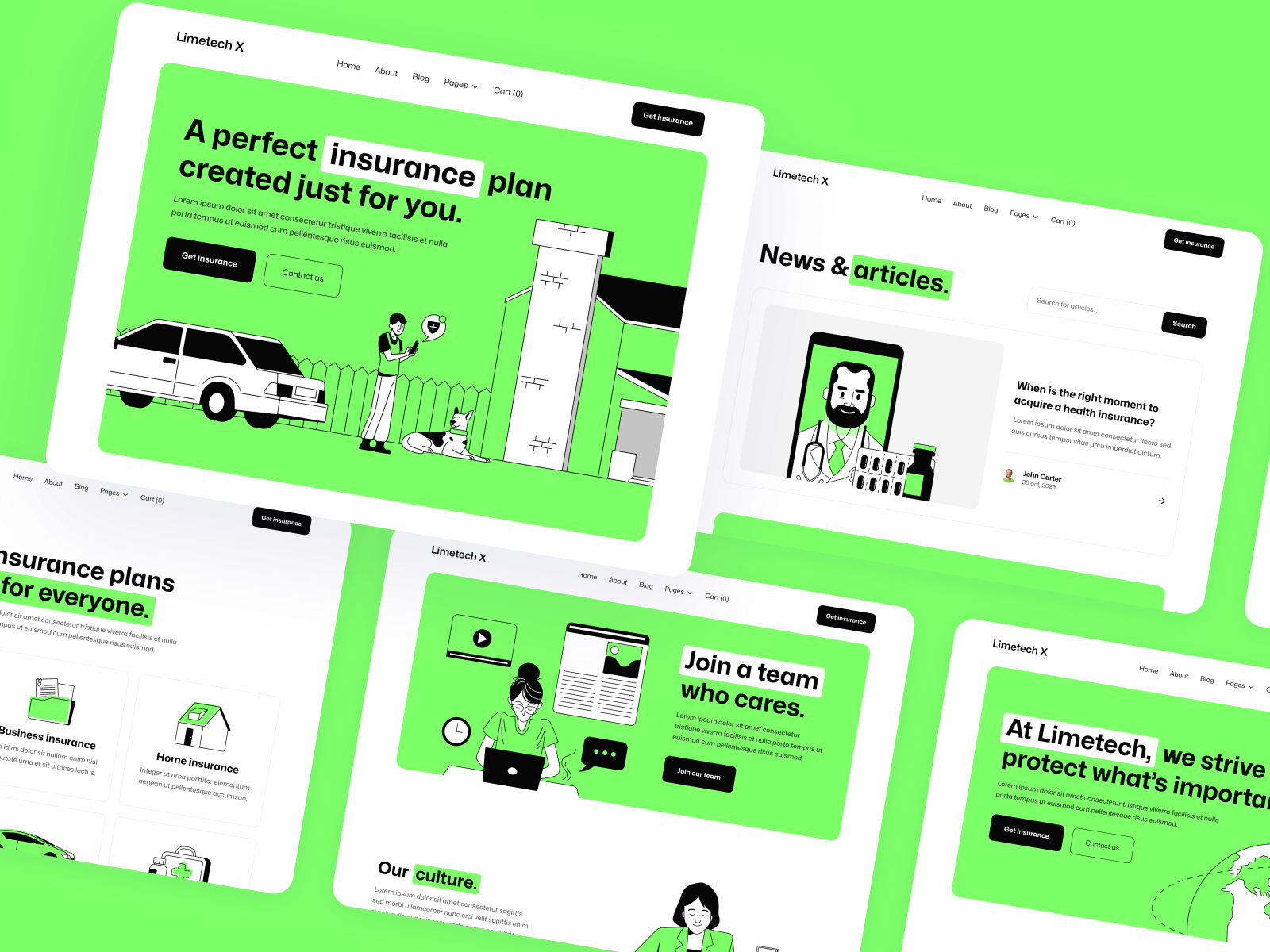 Plantilla para Webflow de Seguro