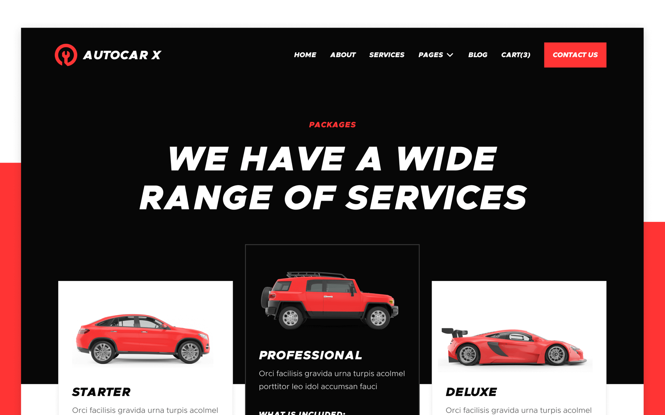 Autocar X Template para Webflow