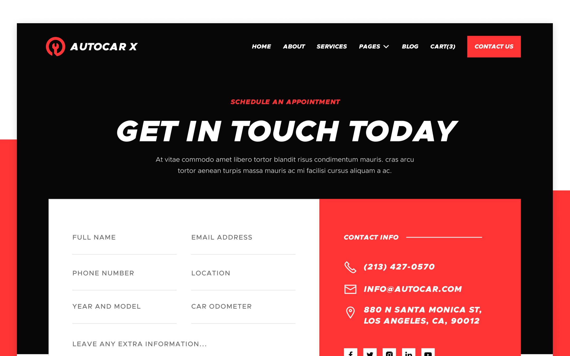 Autocar X Template para Webflow