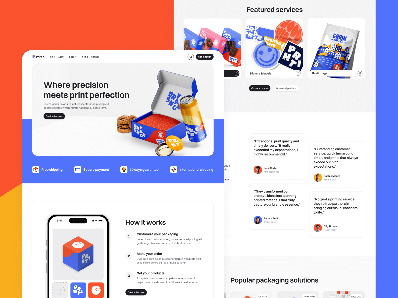 Plantilla de Servicio de Impresión para Webflow