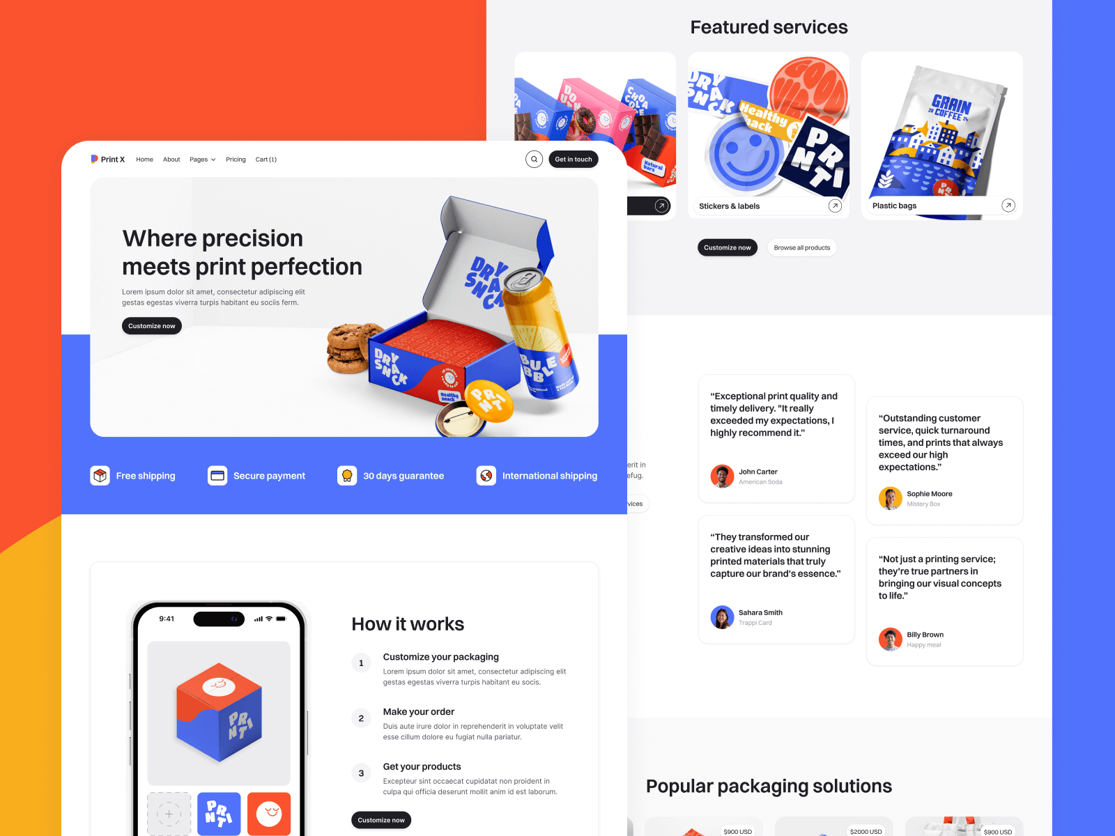 Template de Servicios de Impresión de Marca para Webflow
