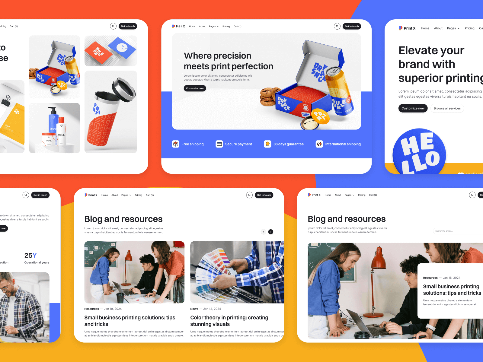 Plantilla de Servicios de Impresión de Marca para Sitio Web en Webflow