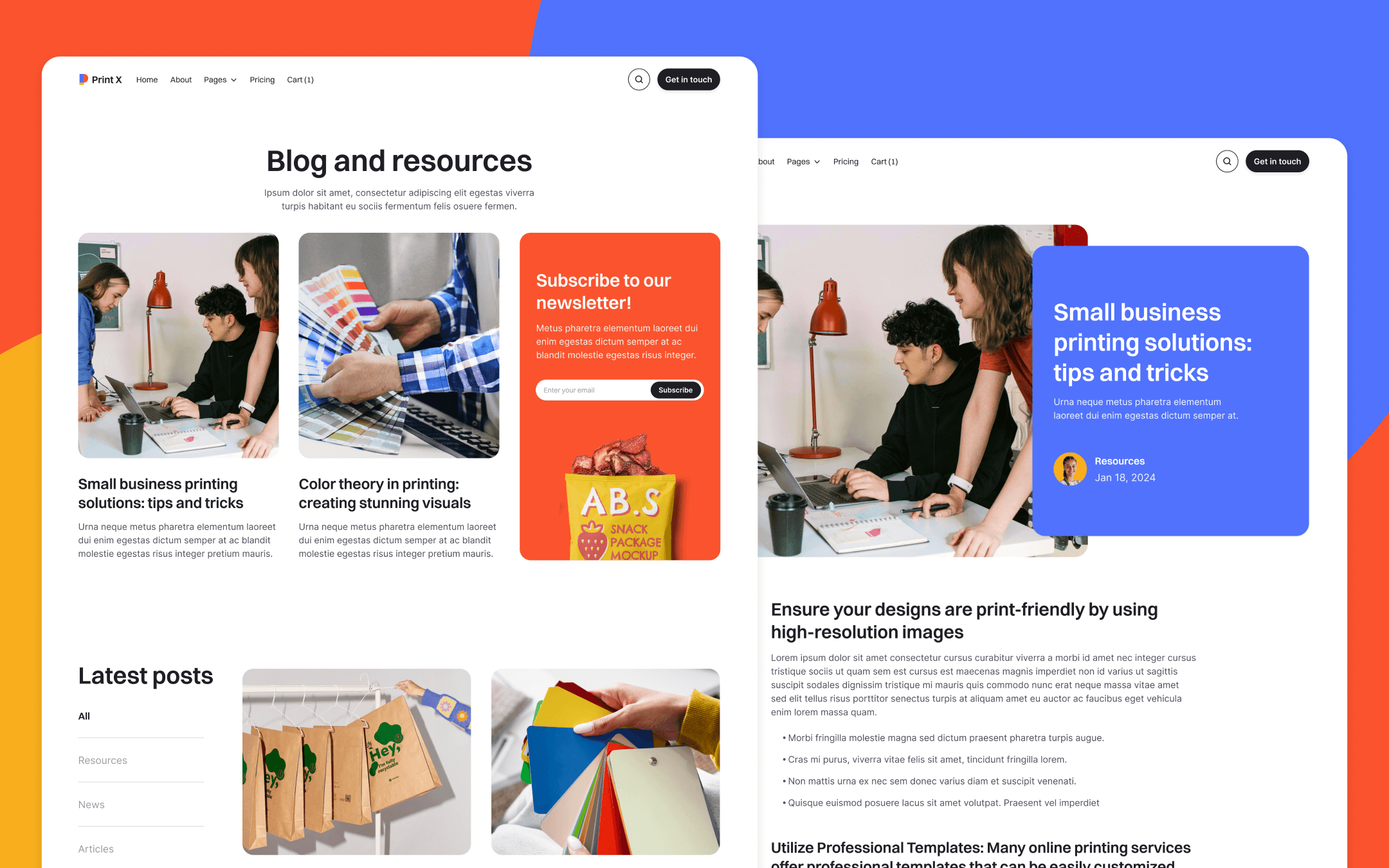 Print X Template para Webflow